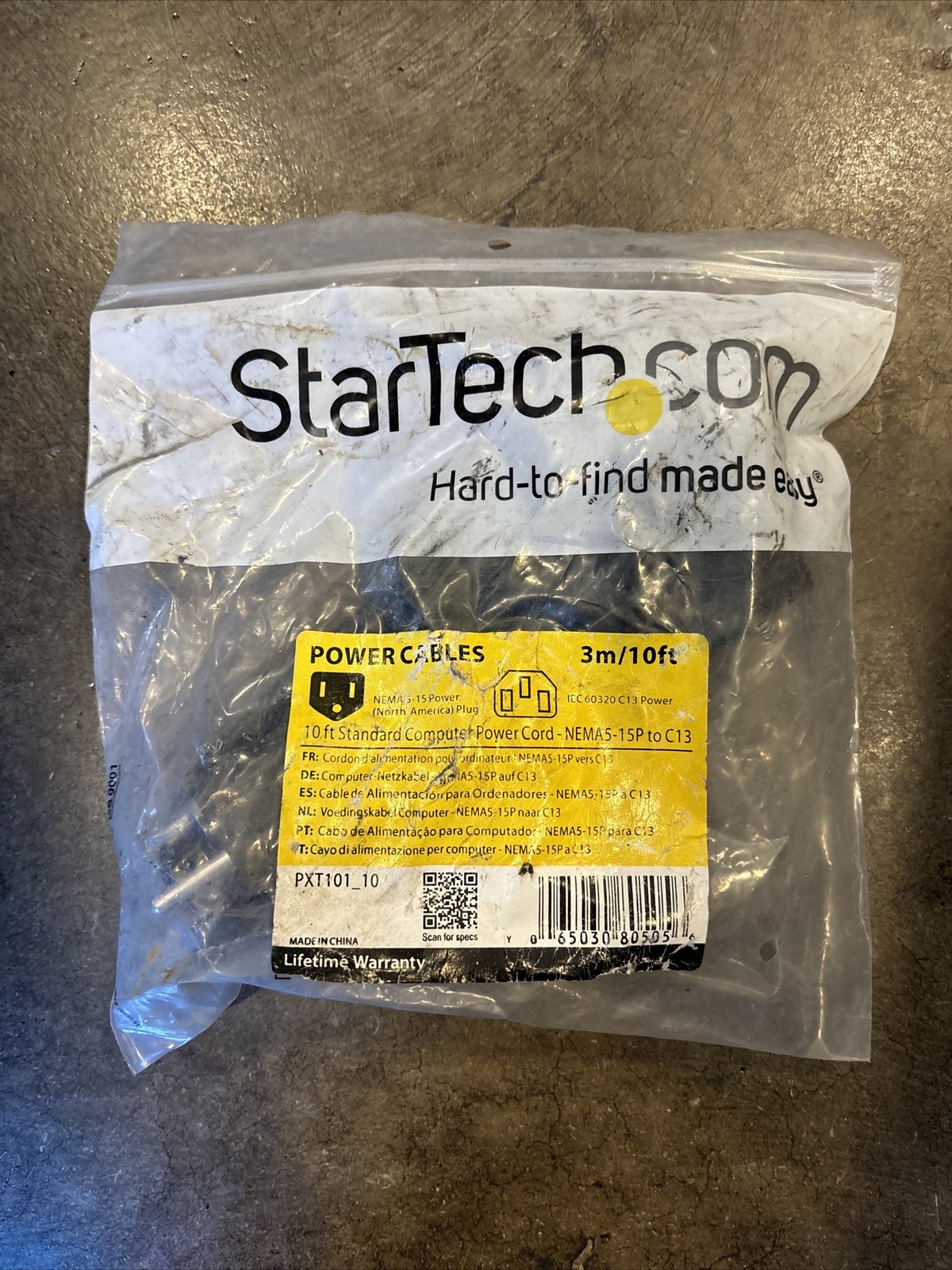 StarTech PXT101_10 Standard Power Cord 10ft