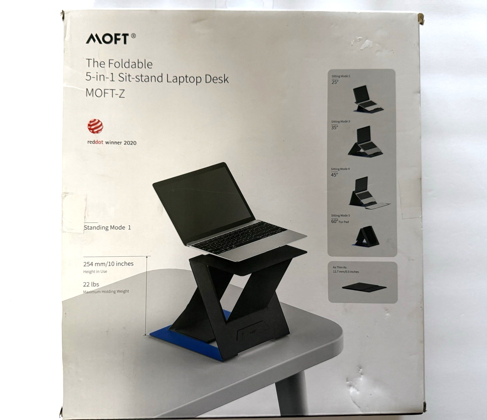Moft Z Foldable 5 In 1 Sit Stand Laptop Desk Adjustable RED reddot Winner 2020