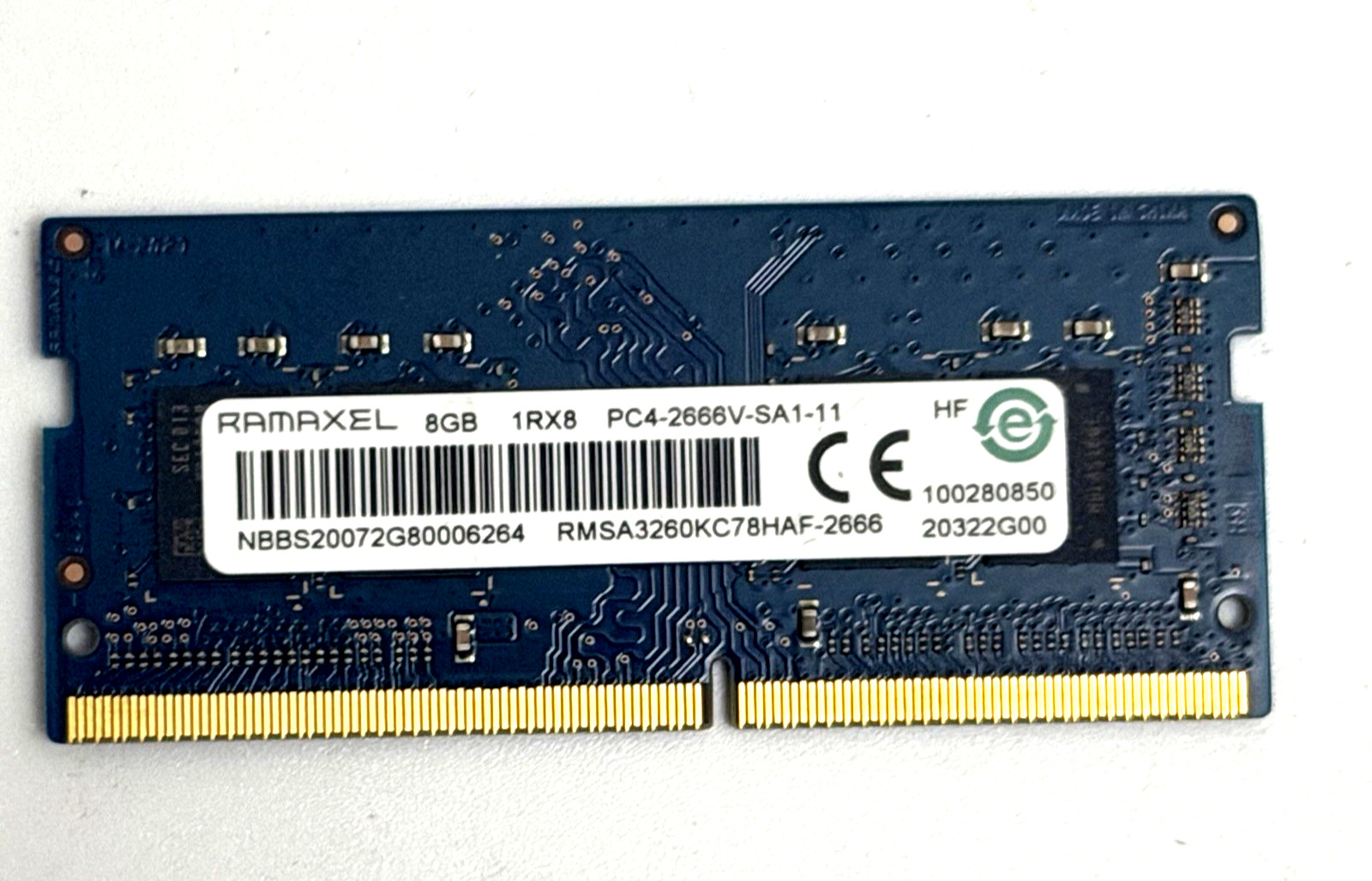 HP  RAMAXEL 8GB 1RX8 PC4-2666V SODIMM Memory RAM RMSA3260NA78HAF-2666
