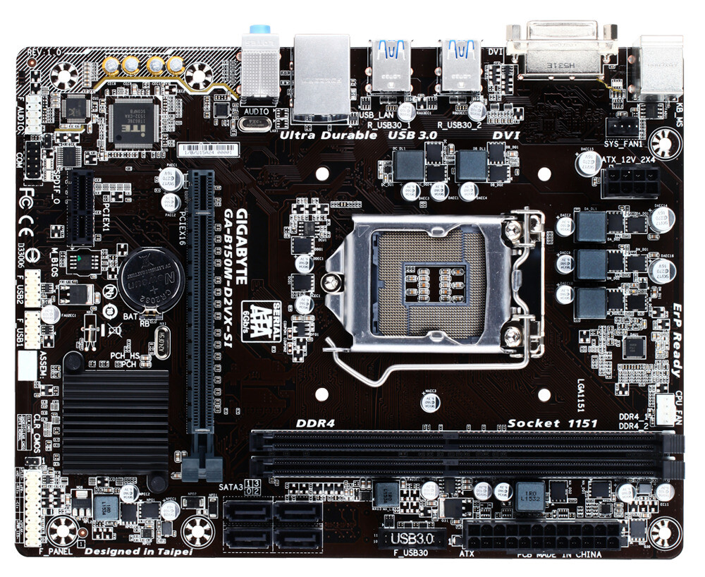 GIGABYTE GA-B150M-D2VX-SI Motherboard Intel B150 LGA 1151 DDR4 mATX Core DVI-D