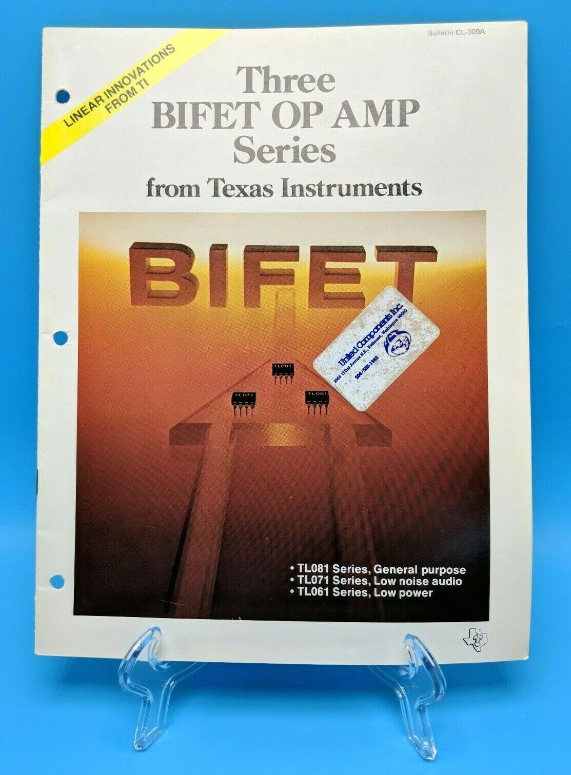 Texas Instruments Three BIFET OP AMP Series: TL081, TL071, TL061 Brochure 1977