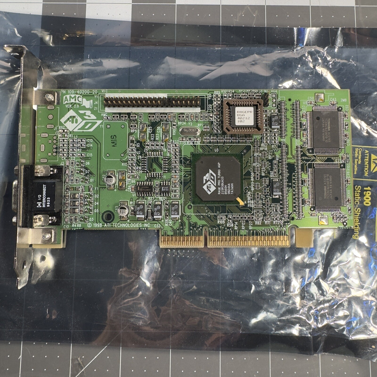 VTG ATI Rage Pro Turbo 8MB AGP Video Graphic Adapter 109-40200-20 Retro TESTED