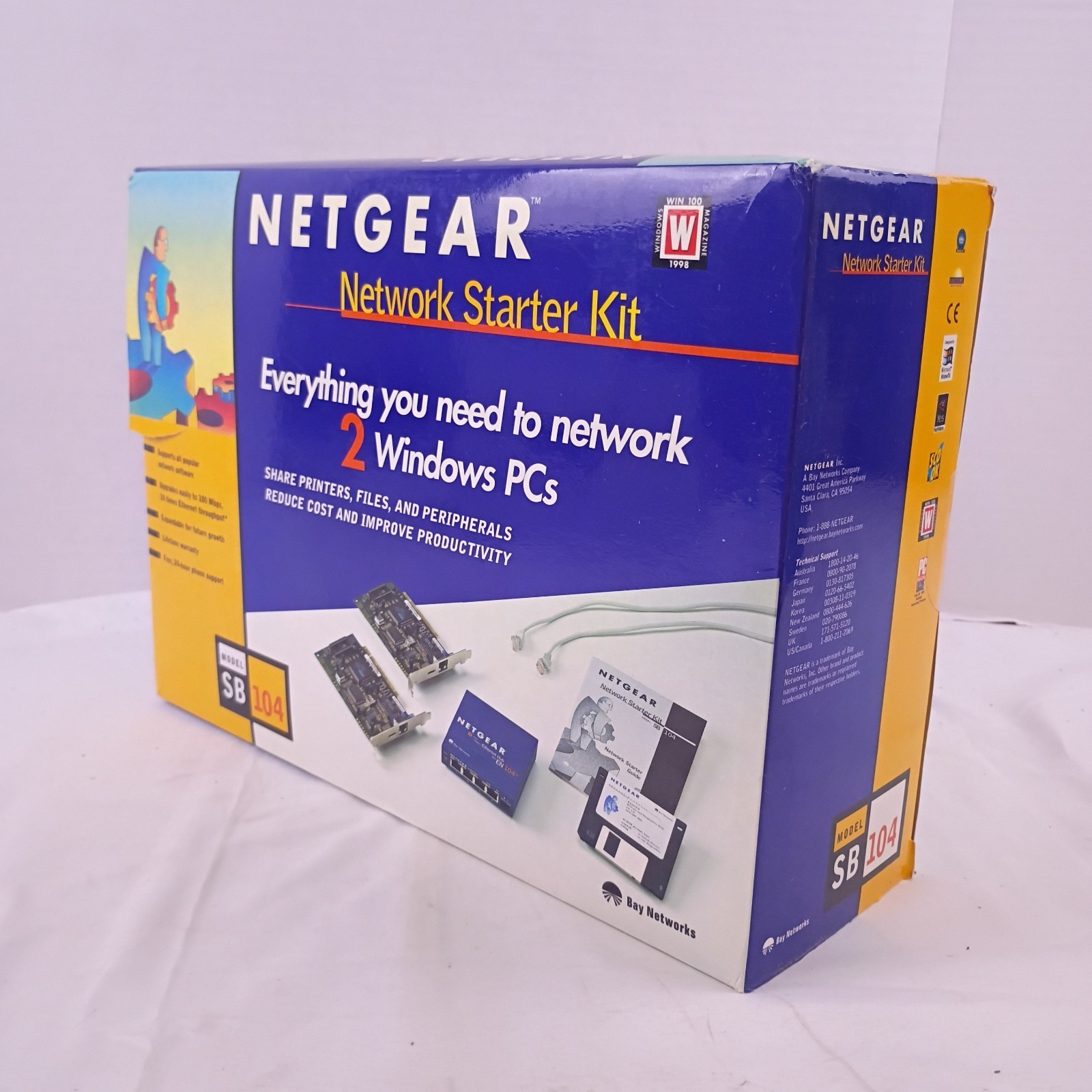 Netgear Network Starter Kit SB104 Everything You Need to Network 2 PCs Open Box