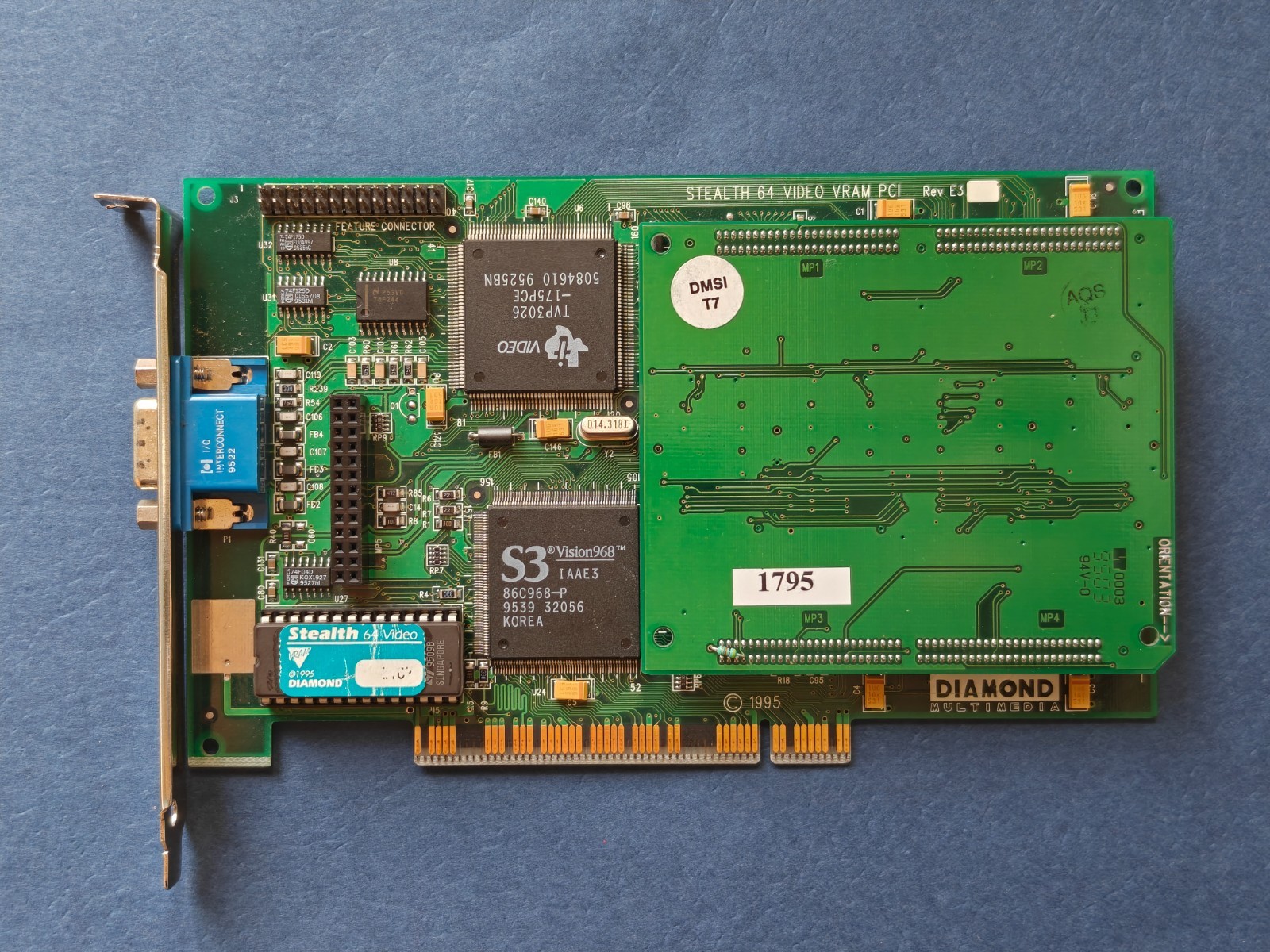 Diamond Stealth 64 S3 Vision968 PCI Video Card REV. E3 2MB + Memory Module 2MB