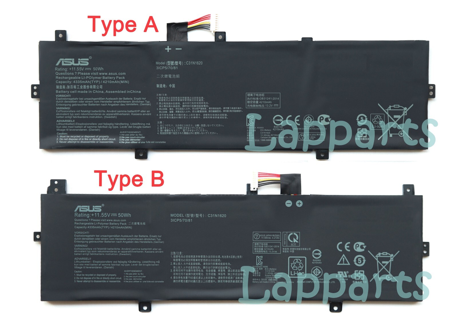 New Genuine C31N1620 Battery for Asus ZenBook UX430UA UX430UN UX430UQ U4100U