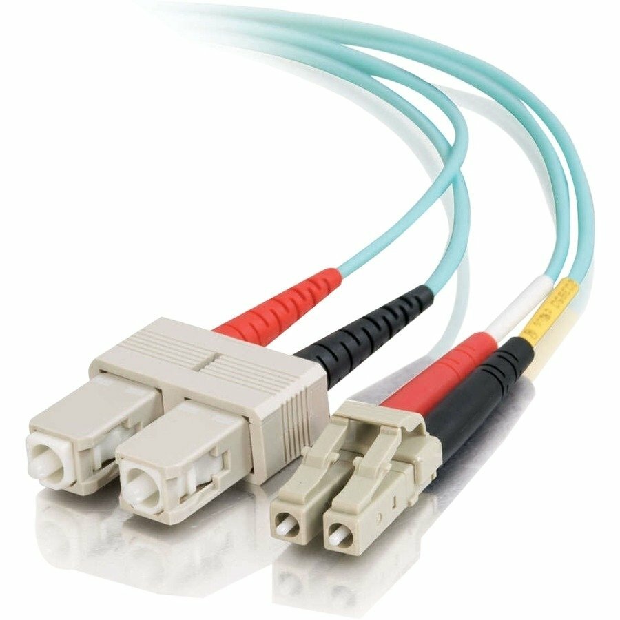 30m LC-SC Duplex 50/125 OM3 Multimode 10GB Fiber Patch Cable OFNR Aqua 100FT