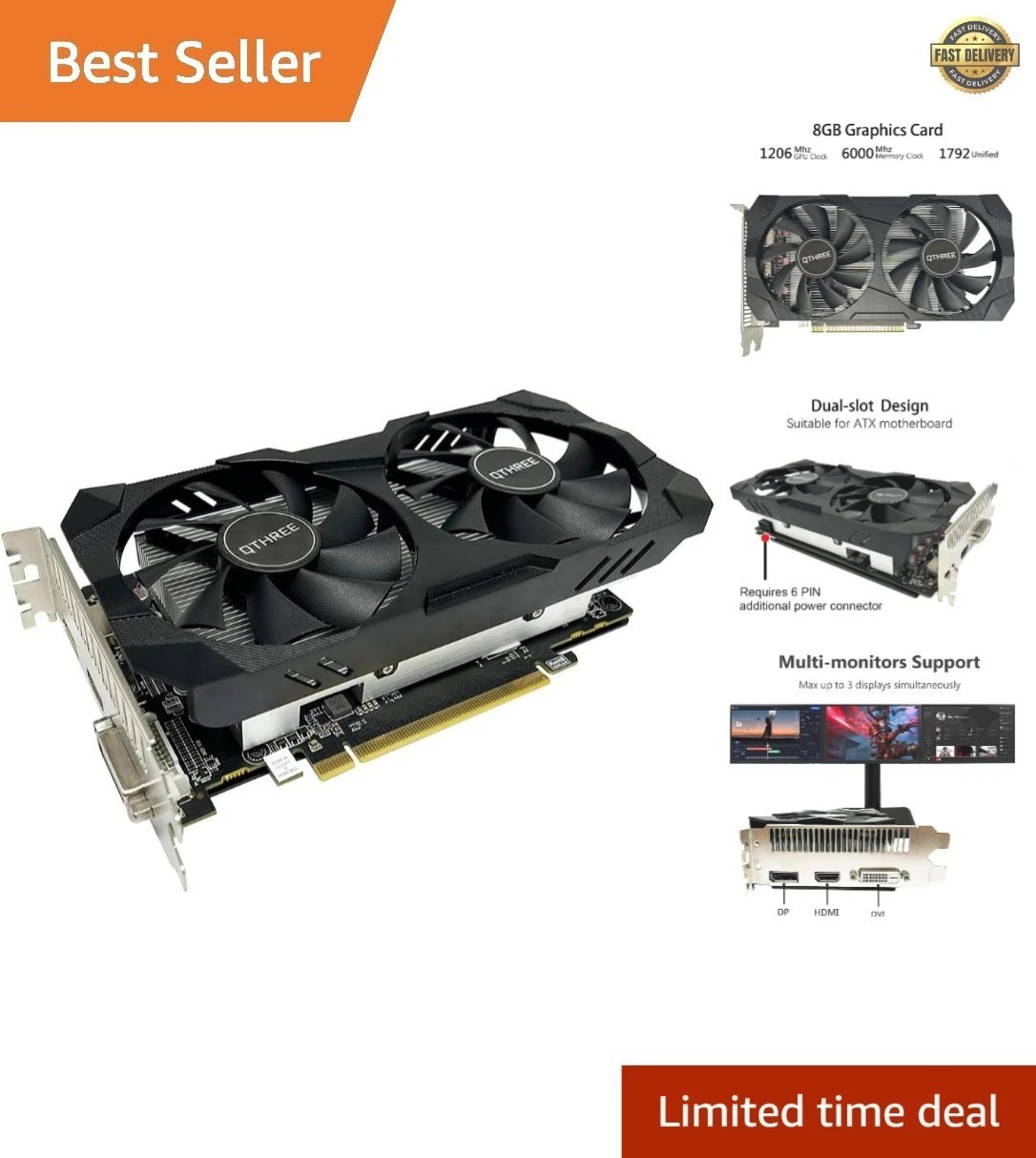 Radeon RX 560 XT 8GB GDDR5 Graphics Card for Stunning 4K Gaming Performance