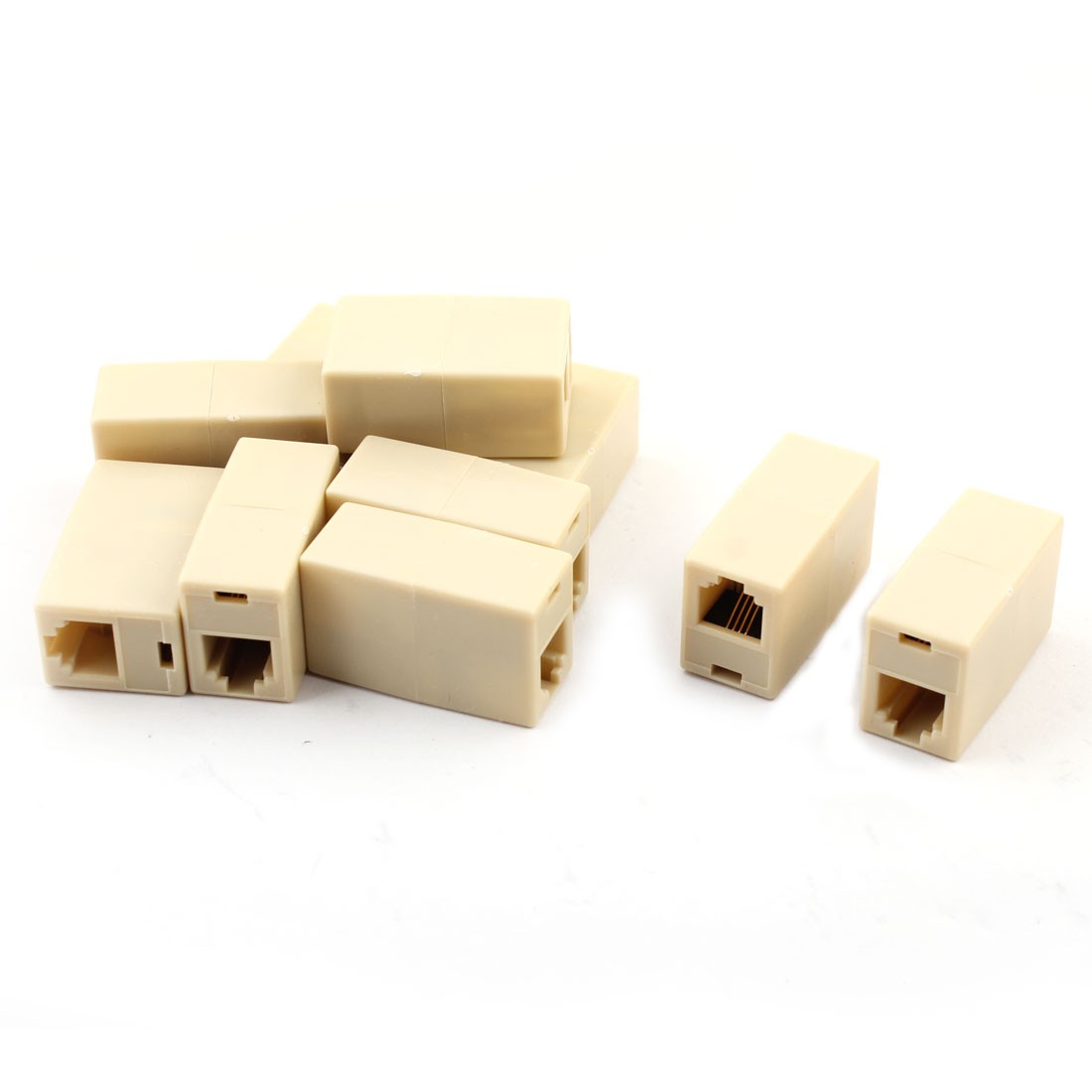 10Pcs RJ11 6P4C Phone Line Cable Connector Female to Female Socket Adapter