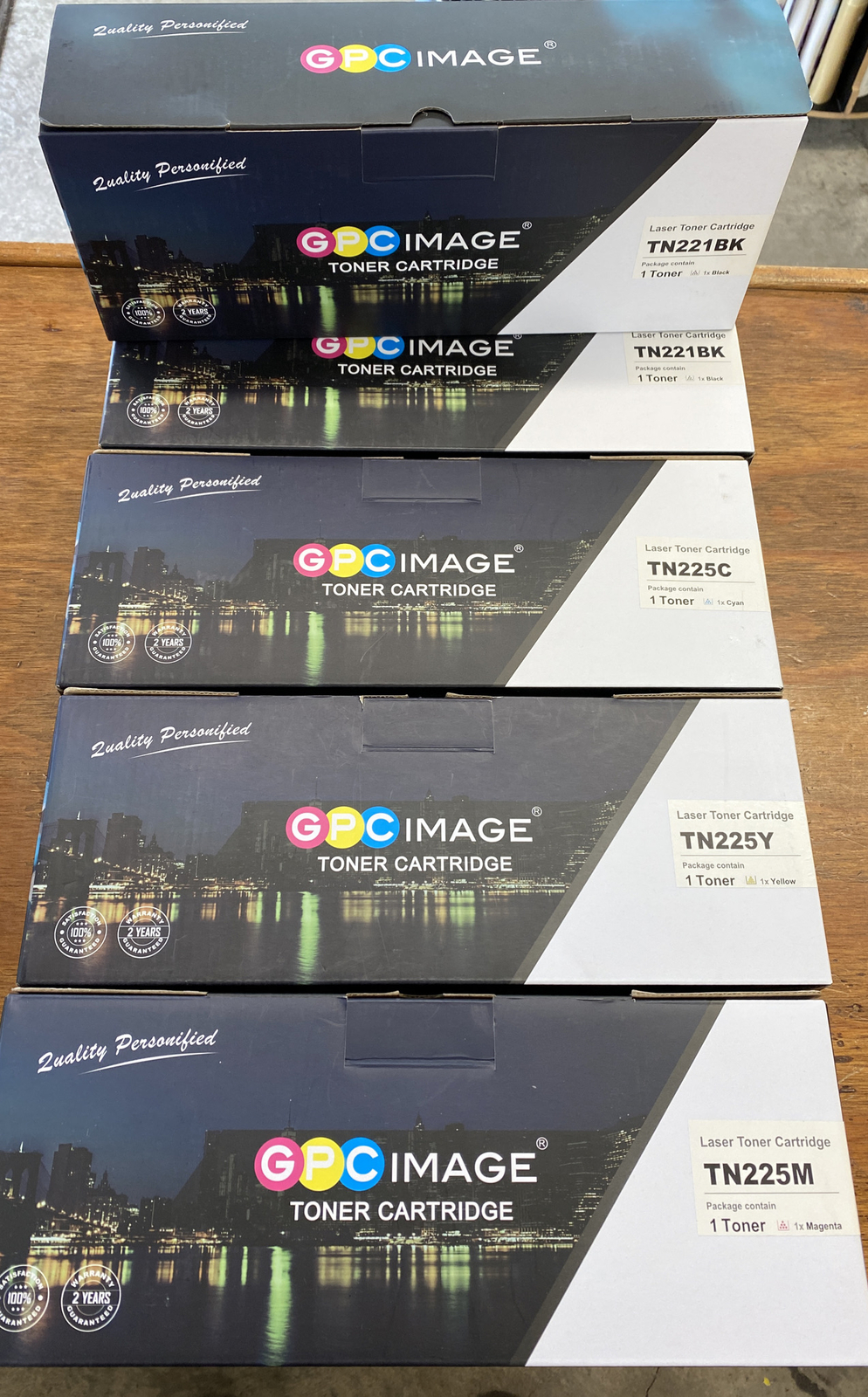 GPC Image 5-Pack Compatible, 2 Black, 1 Cyan, 1 Magenta, 1 Yellow TN221 & TN225