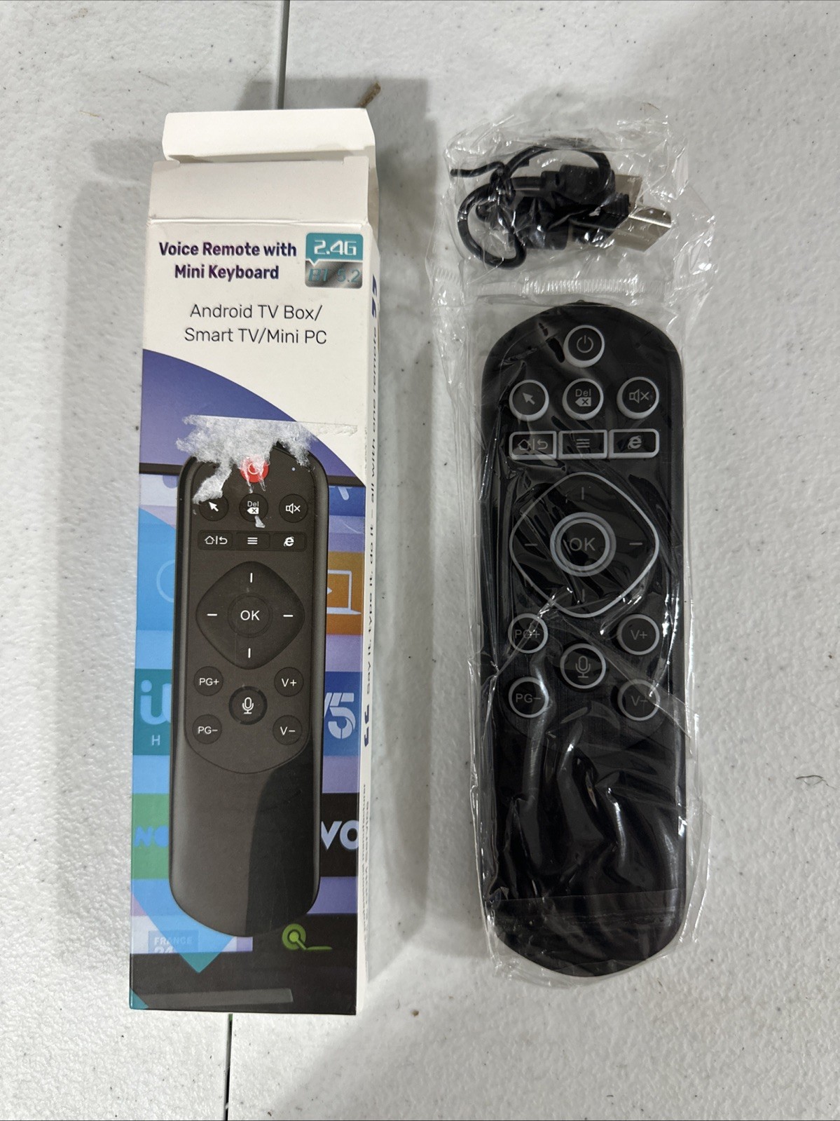 iPazzPort Air Mouse Remote with Keyboard, 2.4G&Bluetooth Backlit Black