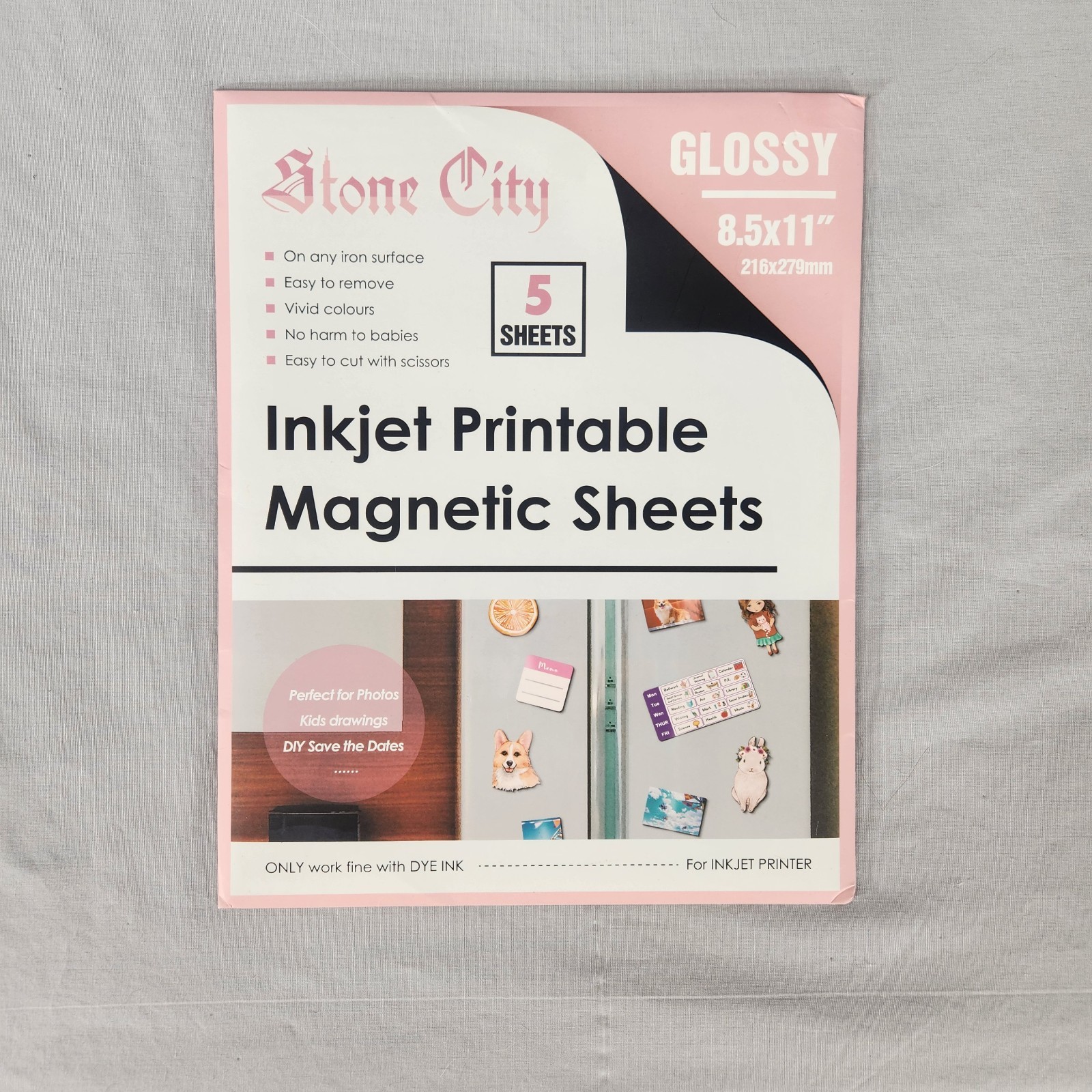 Stone City Printable Magnetic Sheets Glossy Magnet Photo Paper 8.5x11 Inkjet