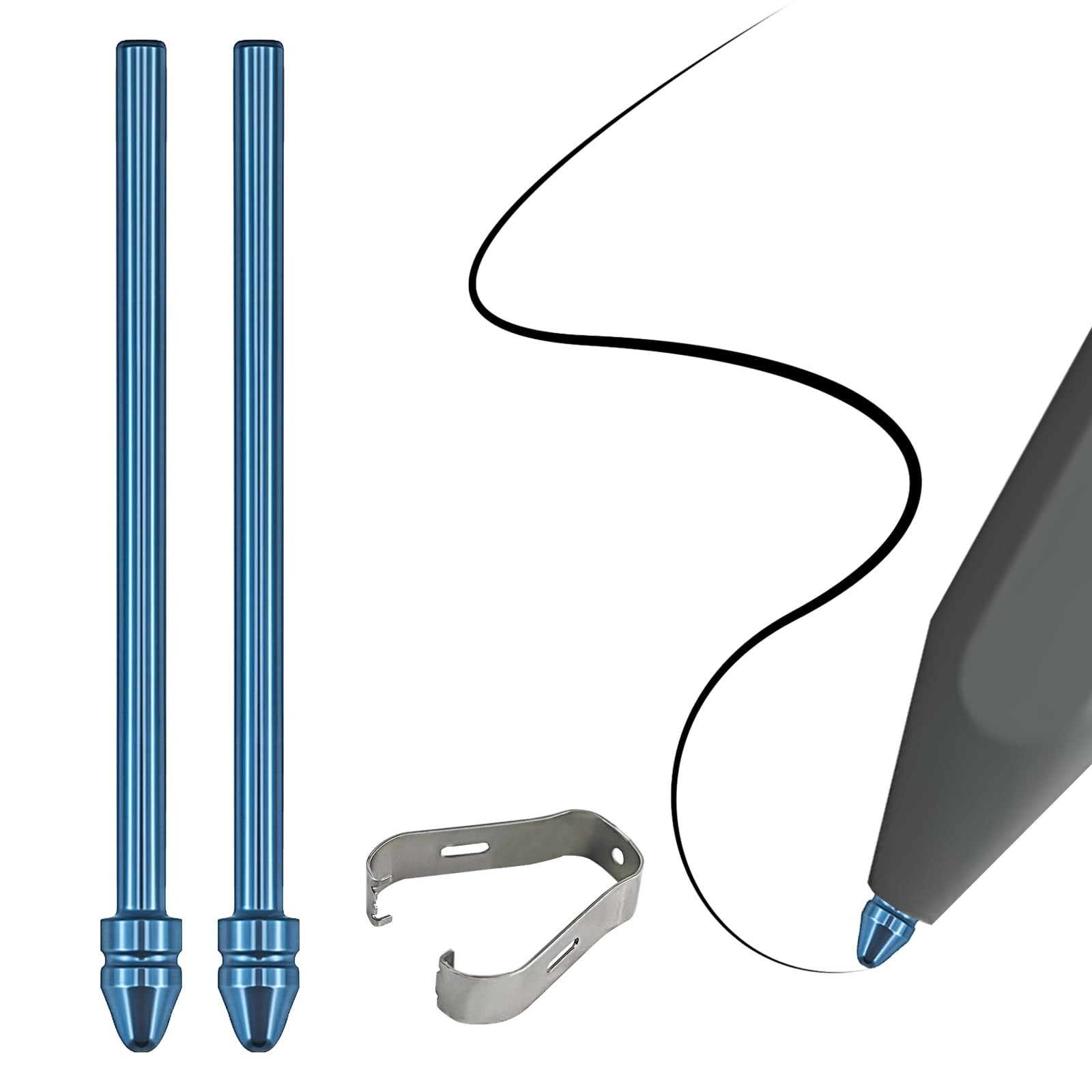 No Wore Out Titanium Alloy Replacement Fine Tips fit for Kindle 2 Pcs, Blue 