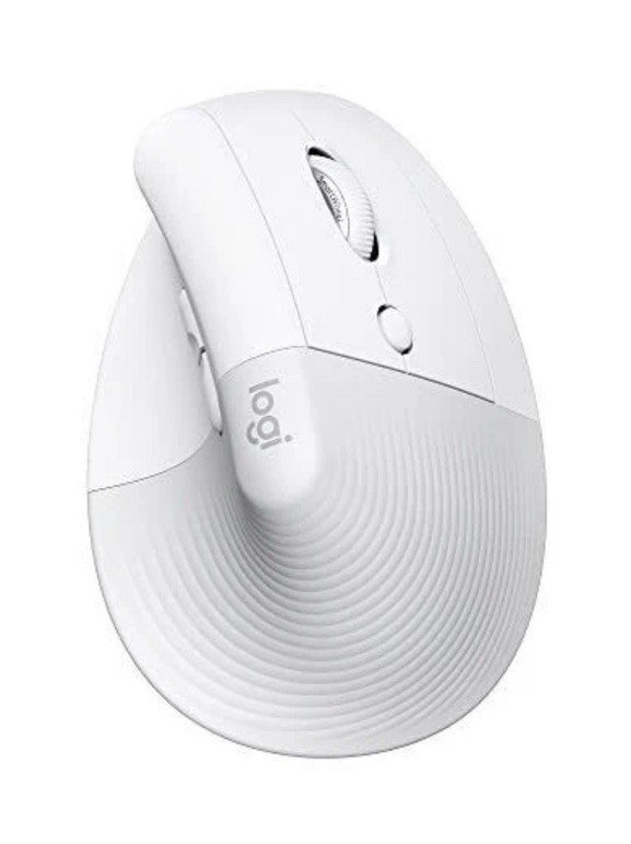 Logitech Lift for Mac Vertical Ergonomic Mouse Wireless Bluetooth White MR0094