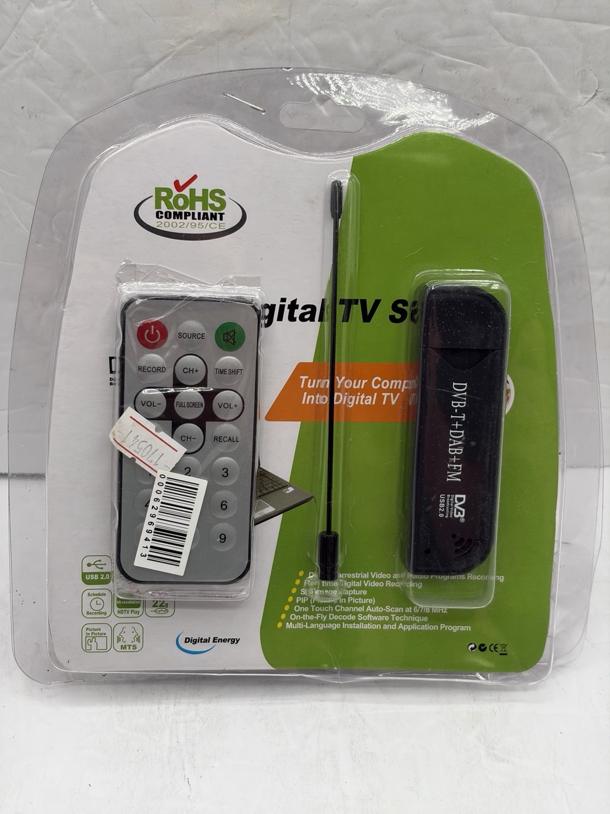 MINI USB2.0 DVB-T Digital TV Stick Dongle Stick For PC Windows 2000/XP/Vista/7/8