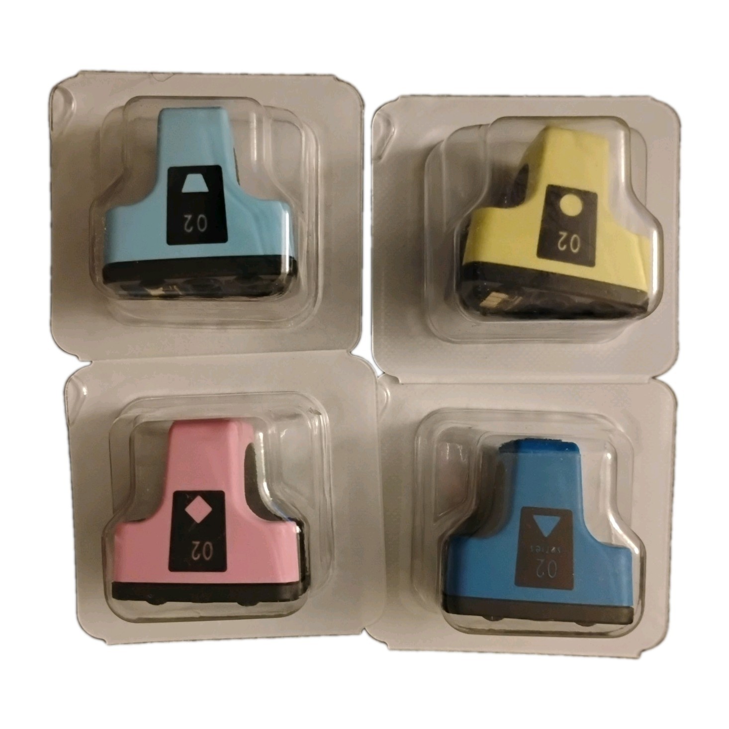HP 02 Genuine/Original Inkjet Cartridges 4-Pack CMYL CB280W C8775W