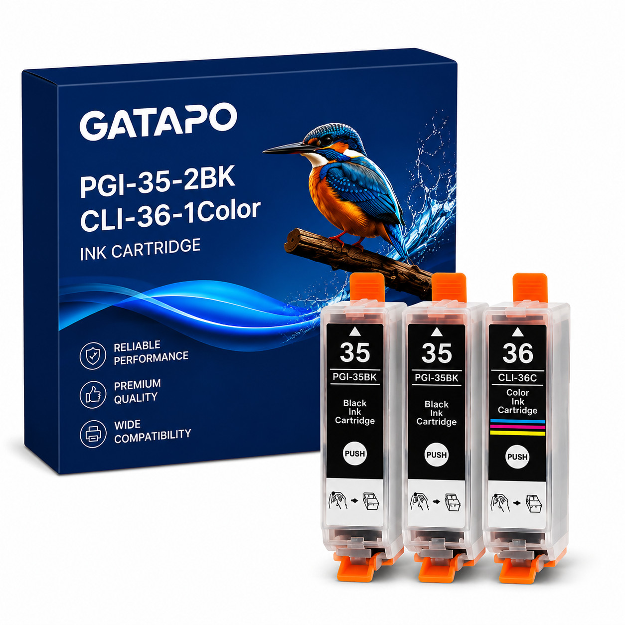 PGI-35-2BK_CLI-36-1Colorr for 35 36 Ink Cartridges PIXMA TR150 TR160 IP110 IP100