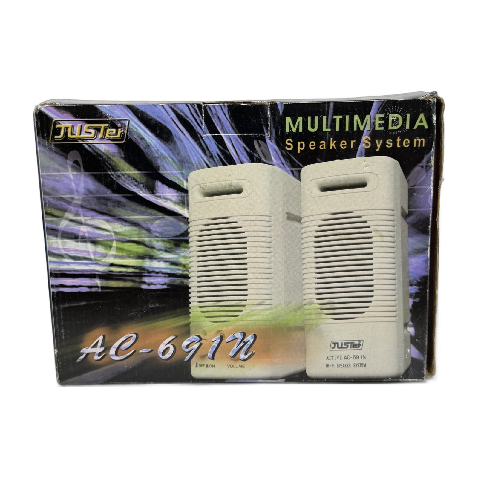 Active Hi-Fi Multimedia Speaker System Pair AC-691N Beige New Open Box