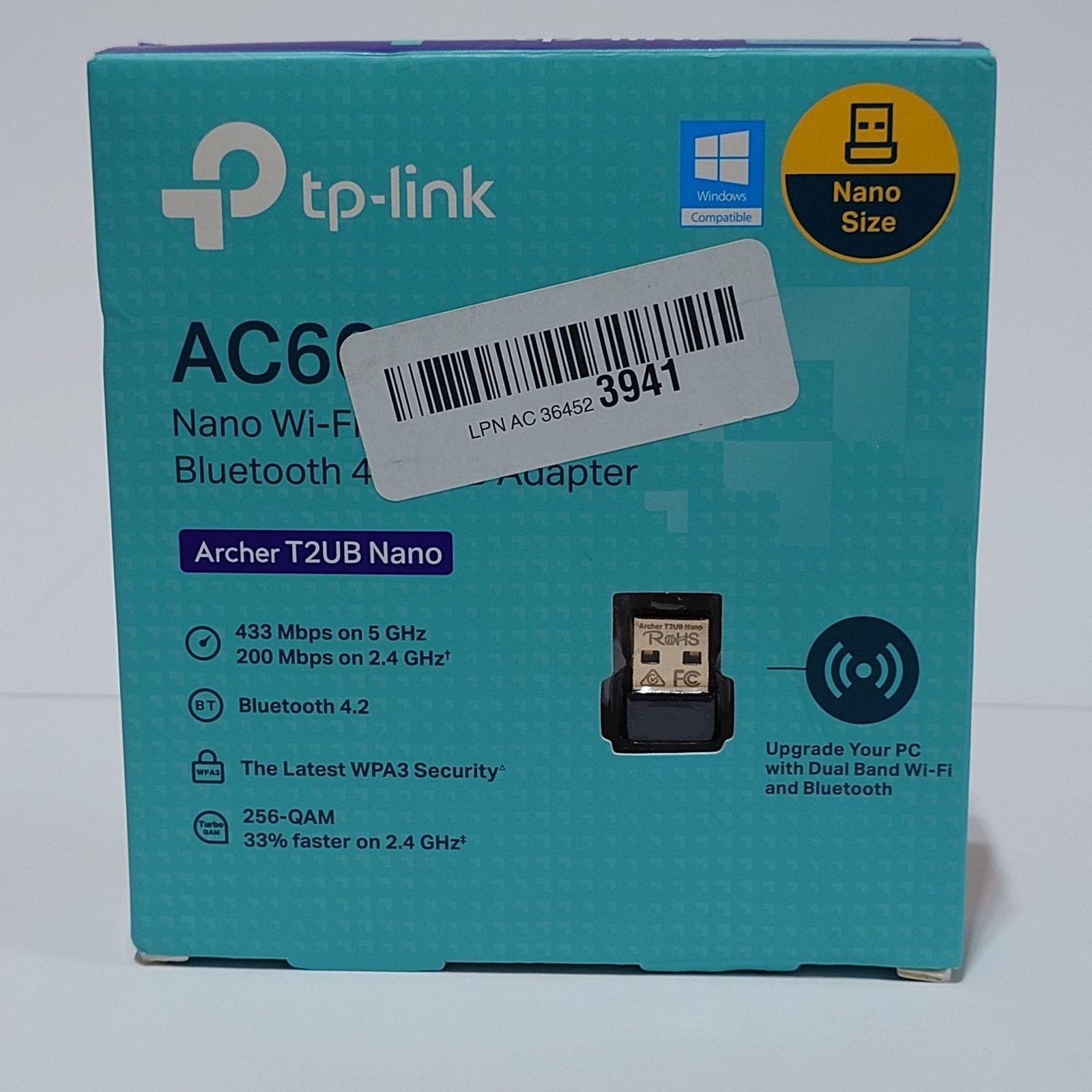 TP-Link Archer T2UB Nano AC600 Dual Band WiFi Bluetooth 4.2 USB Adapter Black