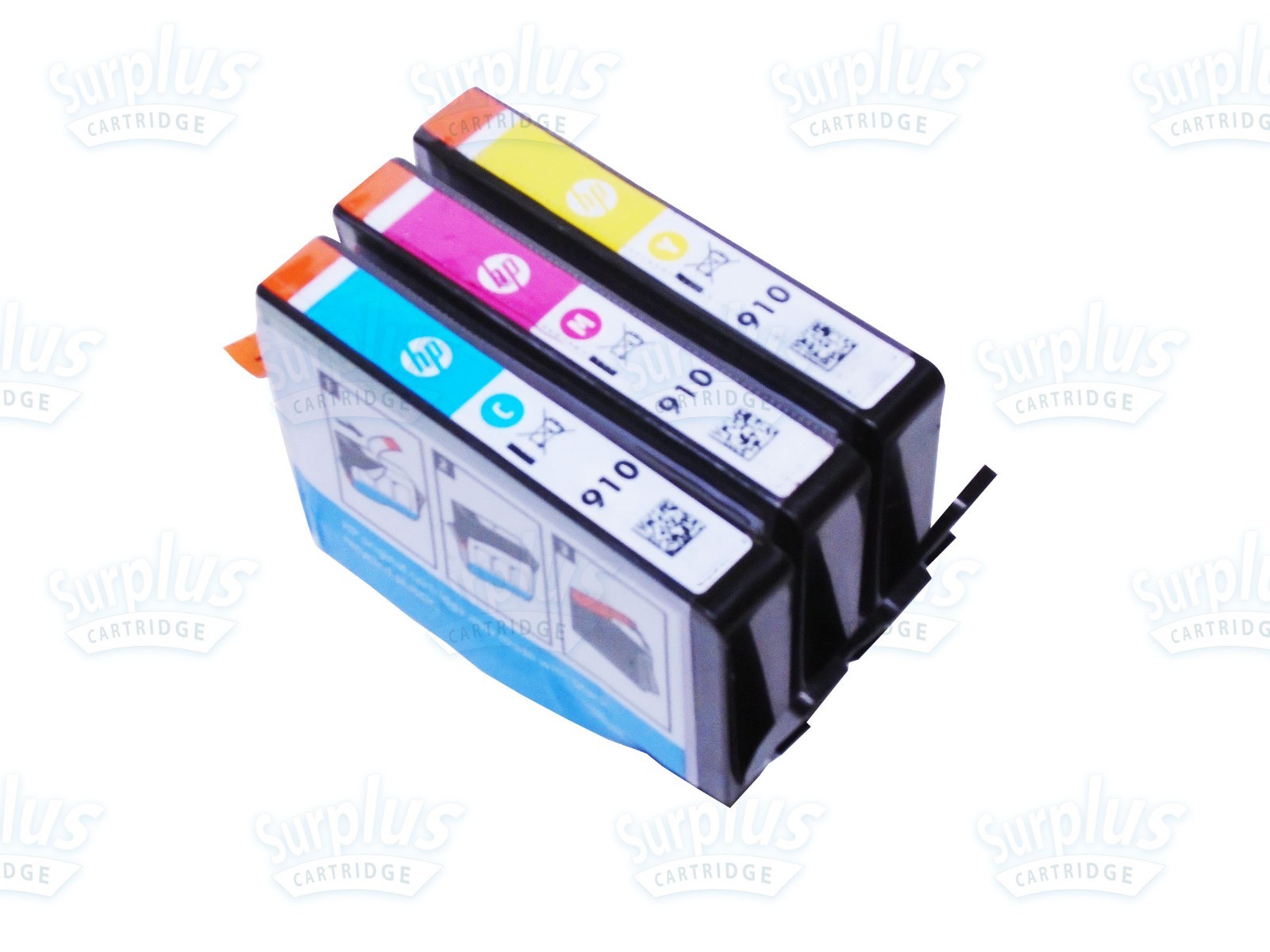 3PK Genuine HP 910 Color OfficeJet 8025