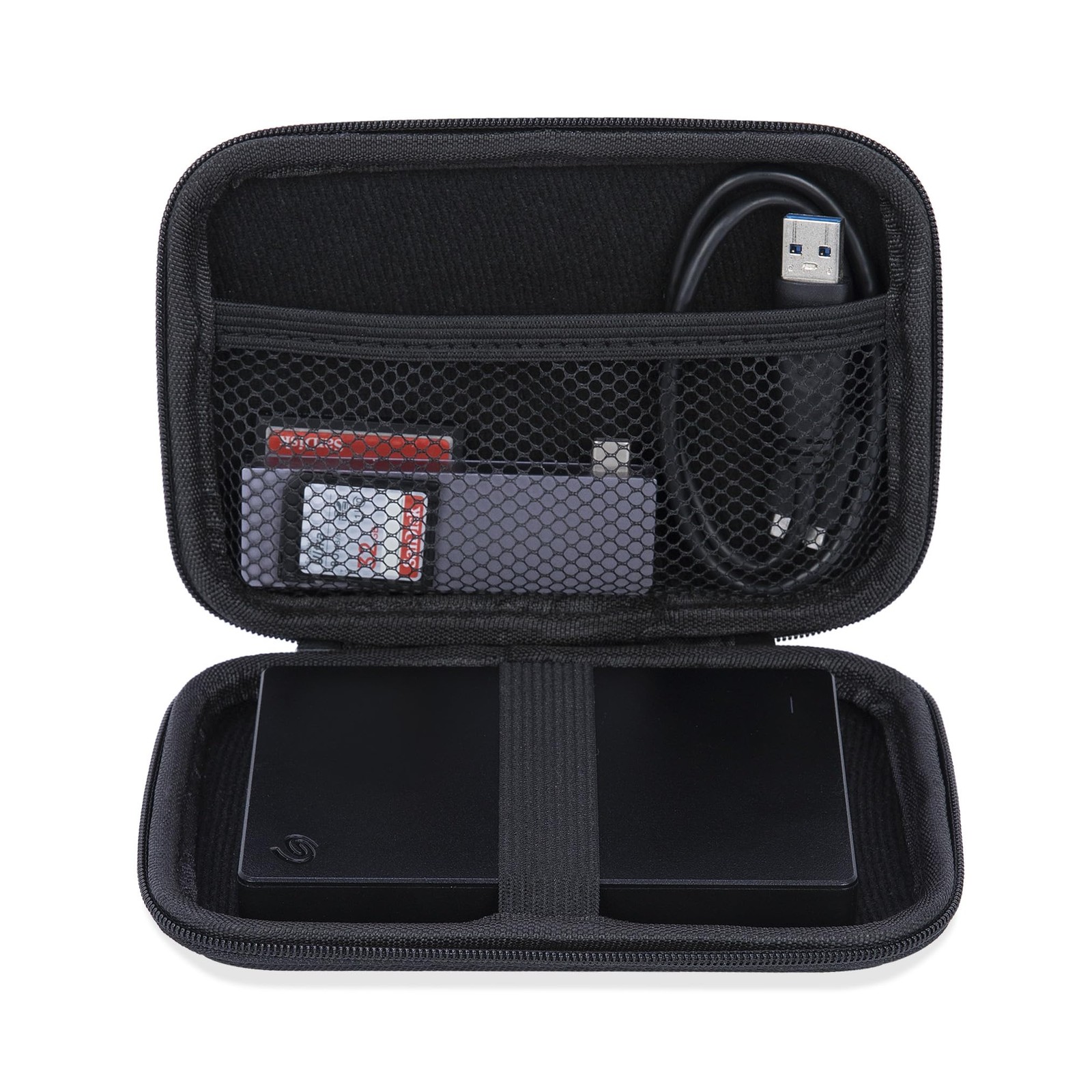Ginsco Hard Shell Travel Case for Seagate Portable 1/2TB 5TB External Black 