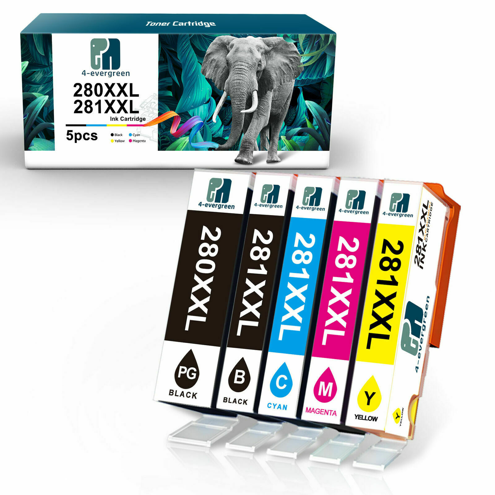 5x PGI-280 CLI-281XXL Ink Cartridge  for Canon PIXMA TS8320 TS9100 TS9521c 