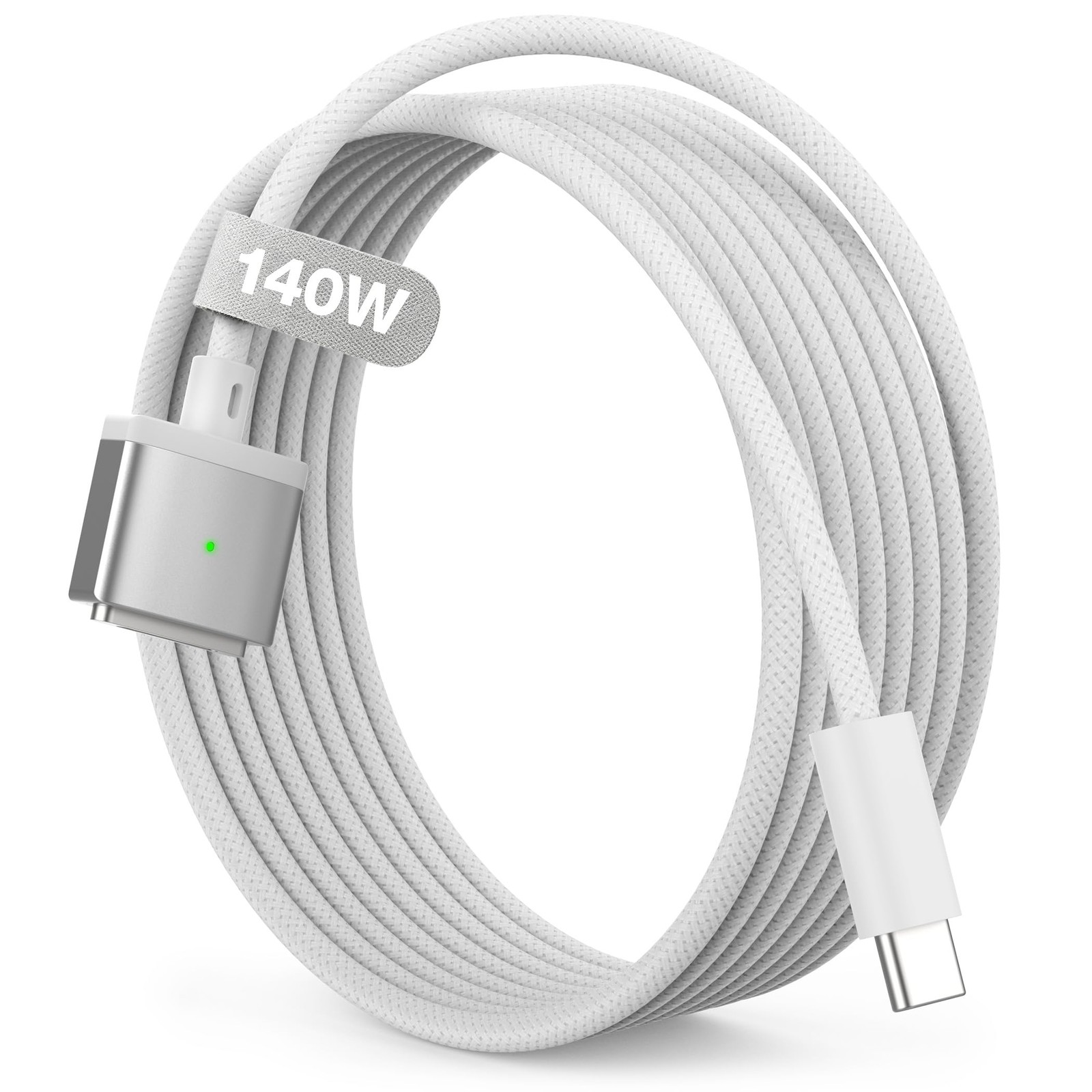 Hugener 140W Magnetic 3 Cable USB-C 6.6FT for MacBook Air Pro 6.6FT, White