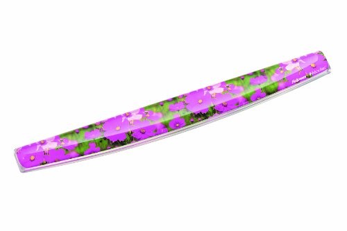 Fellowes 9179101 Gel Keyboard Wrist Rest Pink Flower 18.6"