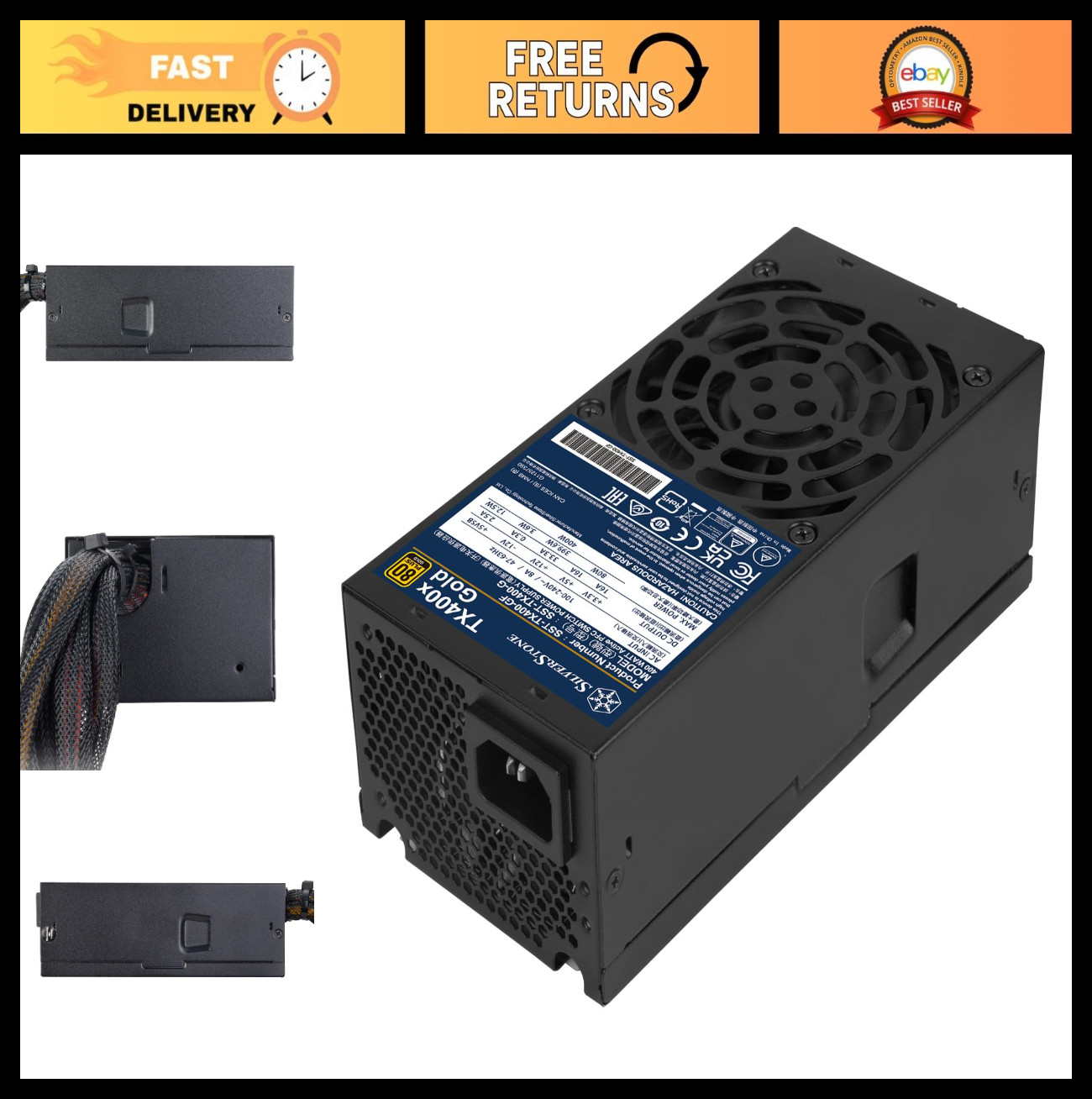 300W TFX Power Supply, 80 Plus Bronze, Fixed Cable, High Efficiency, Reliable Pe