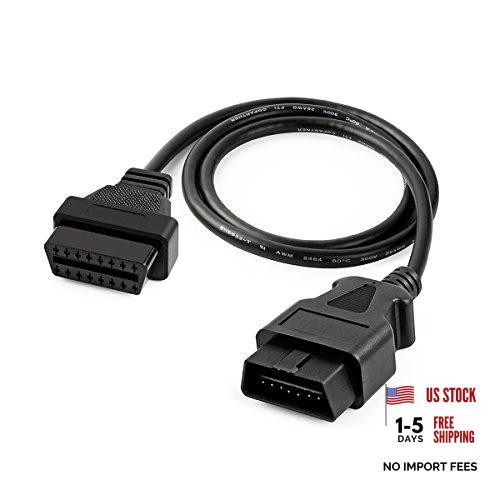 OBD2 OBD II 16Pin Male to Female Diagnostic Extension Convert Cable Adapter