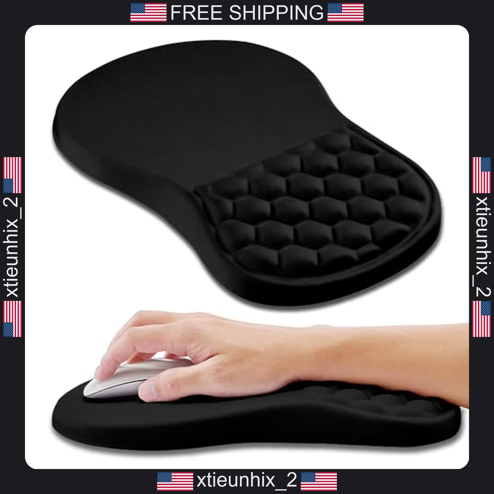 Ergonomic Mouse Pad Wrist Support with Memory Foam, 11.8x7.9 inch, Polar Night