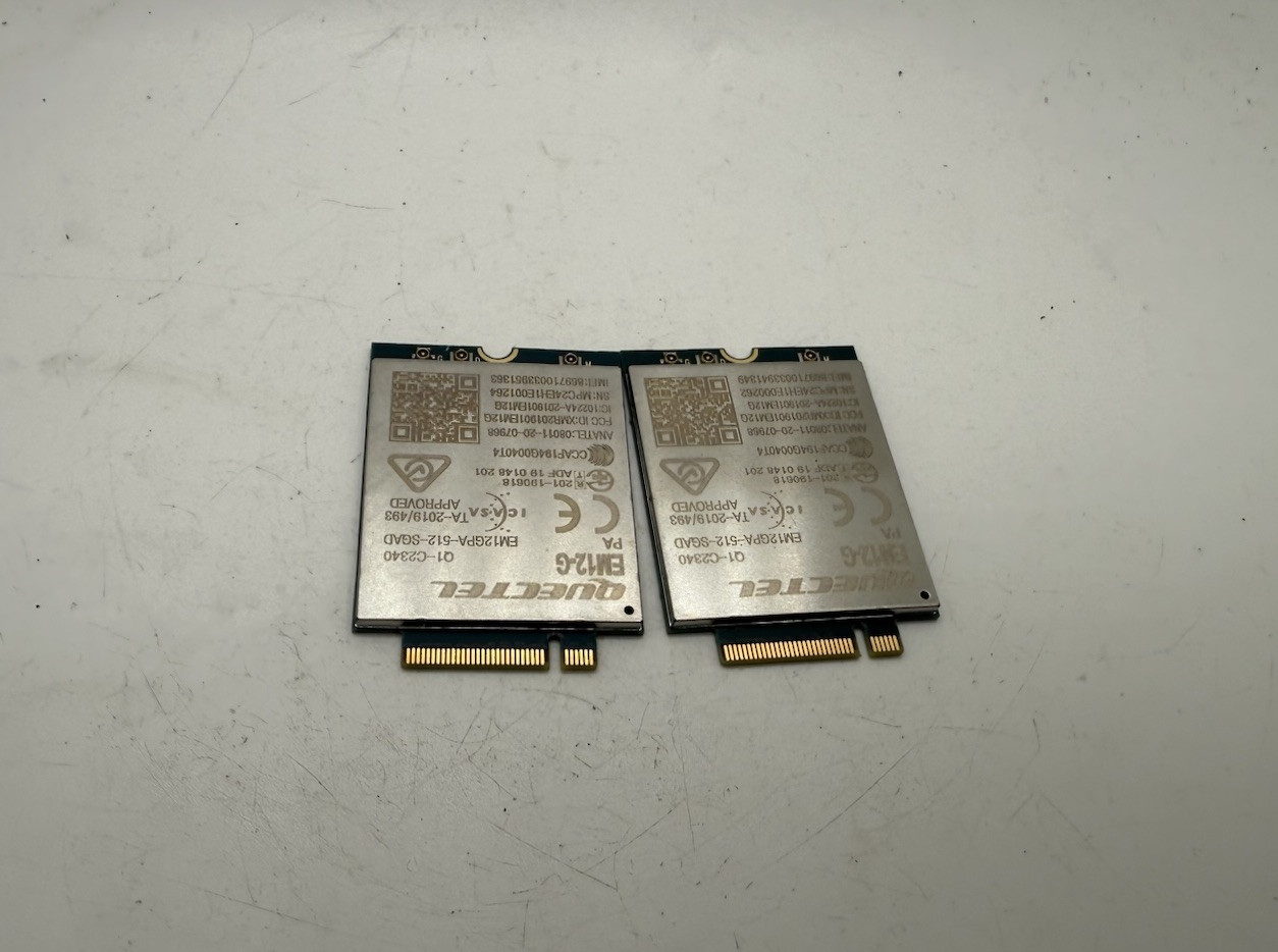 Lot of 2 Quectel EM12-G M.2 LTE Cat 12 Modem