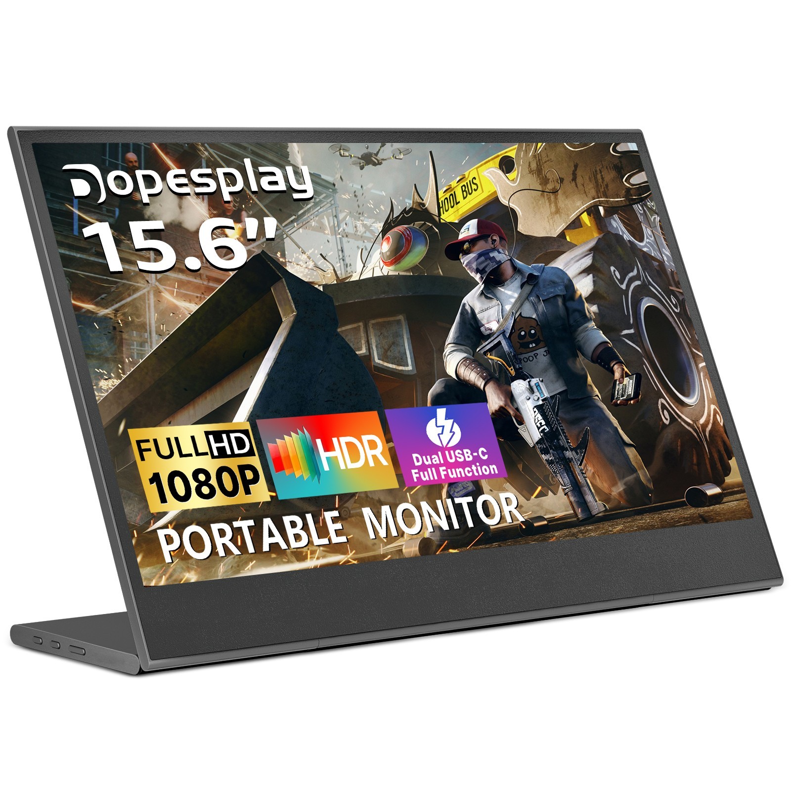 15.6" Travel Essential Portable Monitor FHD 1080P IPS Laptop Monitor Extender US