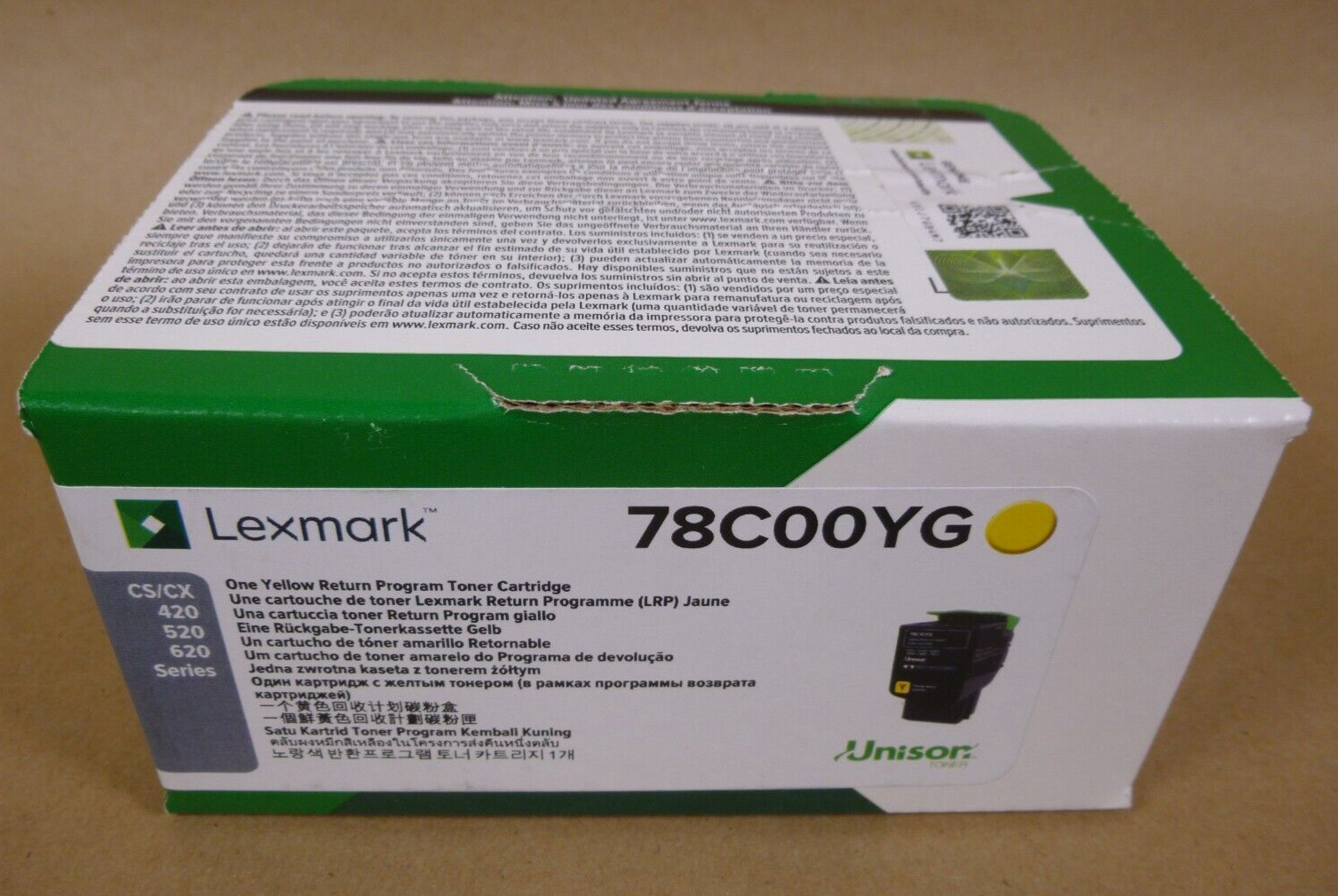 NEW Lexmark 78C00YG Yellow Return Program Toner Cartridge , CS/CX 420 520 620