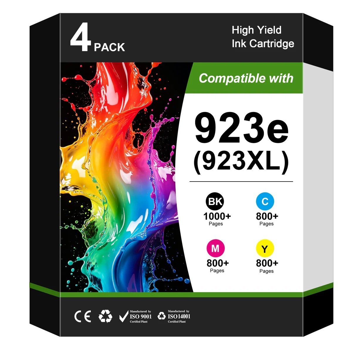 923XL 923e Compatible Ink Cartridges 4 Pack for HP OfficeJet Pro 8125e 8135e