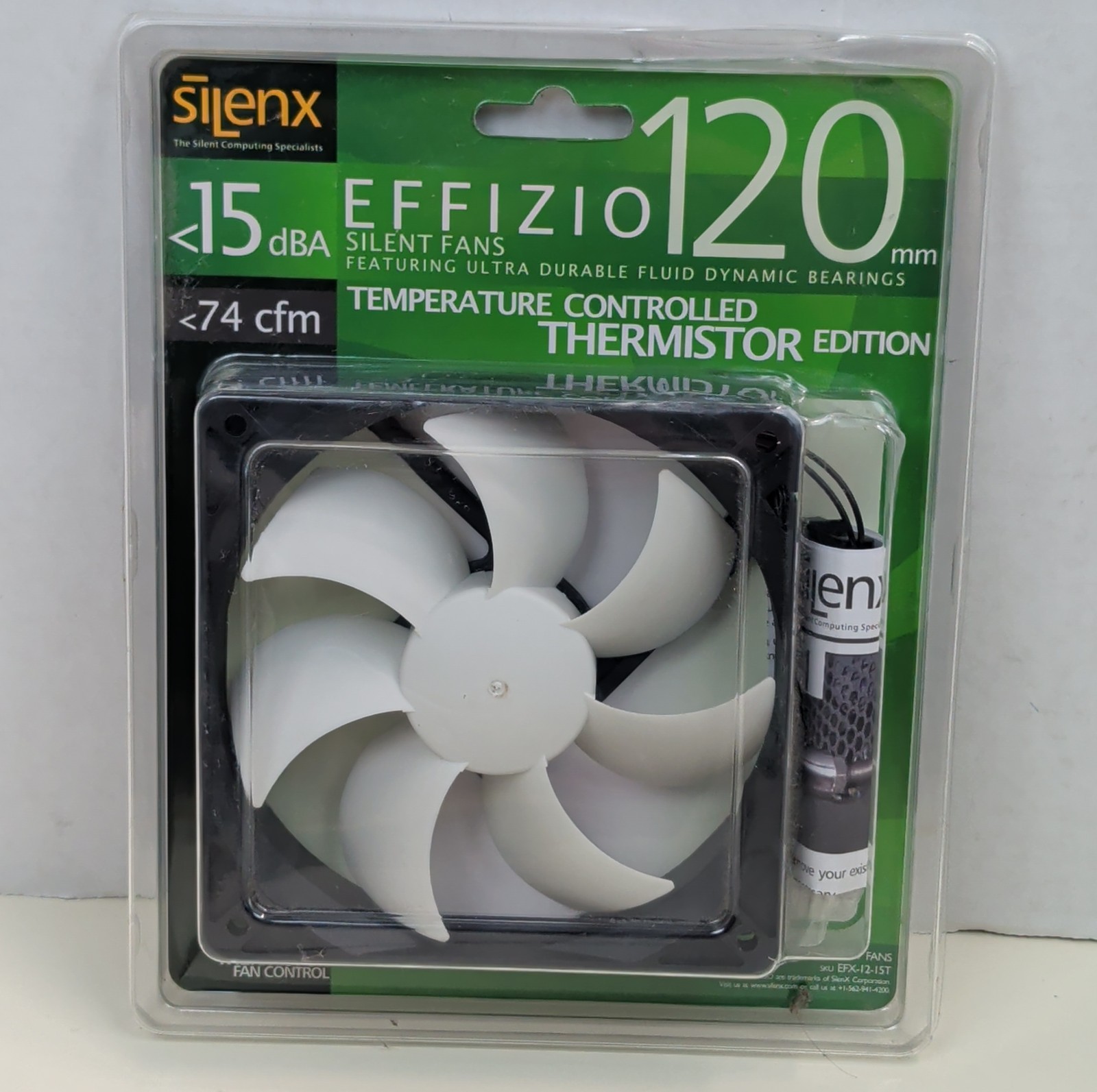 SilenX EFFIZIO 120mm Silent PC Case Fan Thermistor Edition EFX12I15T New Sealed