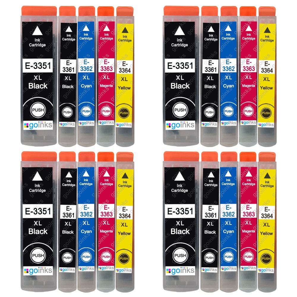 20 Ink Cartridges XL (Set) for Epson Expression Premium XP-530, XP-635, XP-7100