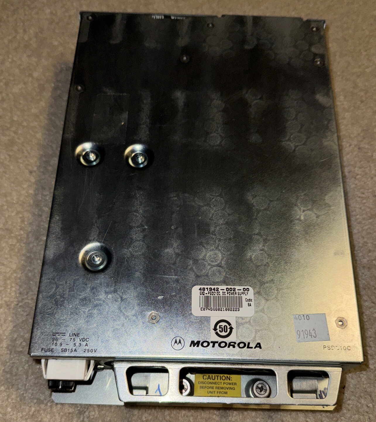 Motorola GX2-PSDC10C Power Supply