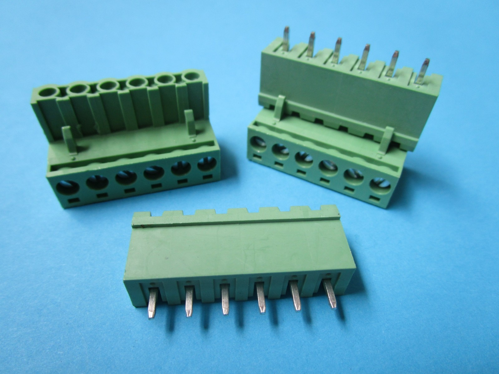 40 pcs 5.08mm Close Straight 6pin Screw Terminal Block Connector Pluggable Green