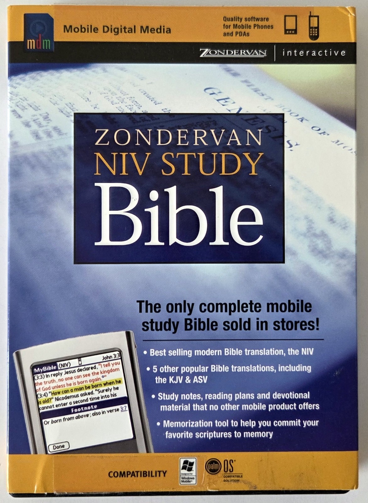 ZONDERVAN NIV Study Bible for Palm OS Based Handhelds