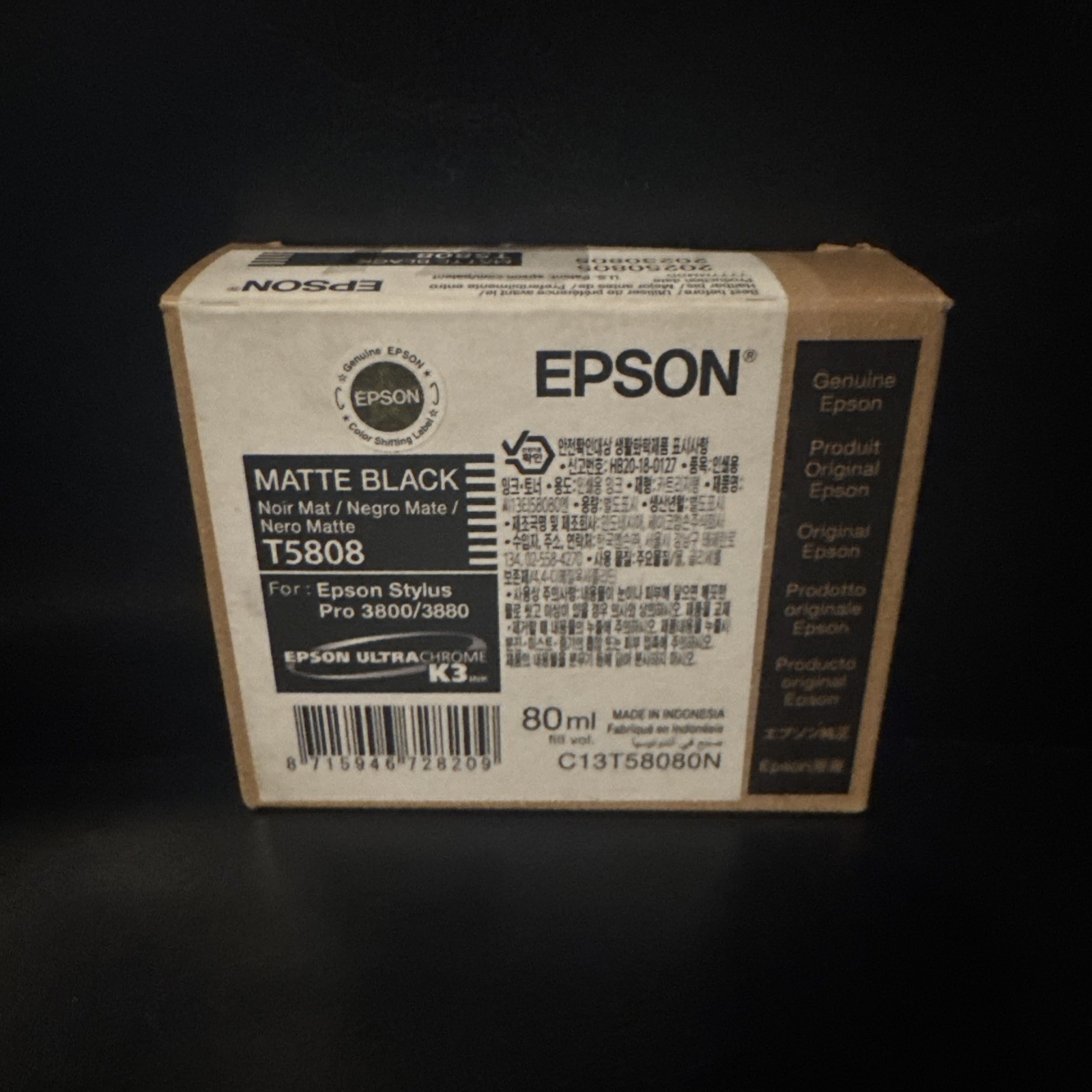 Epson Singlepack Matte Black T5808
