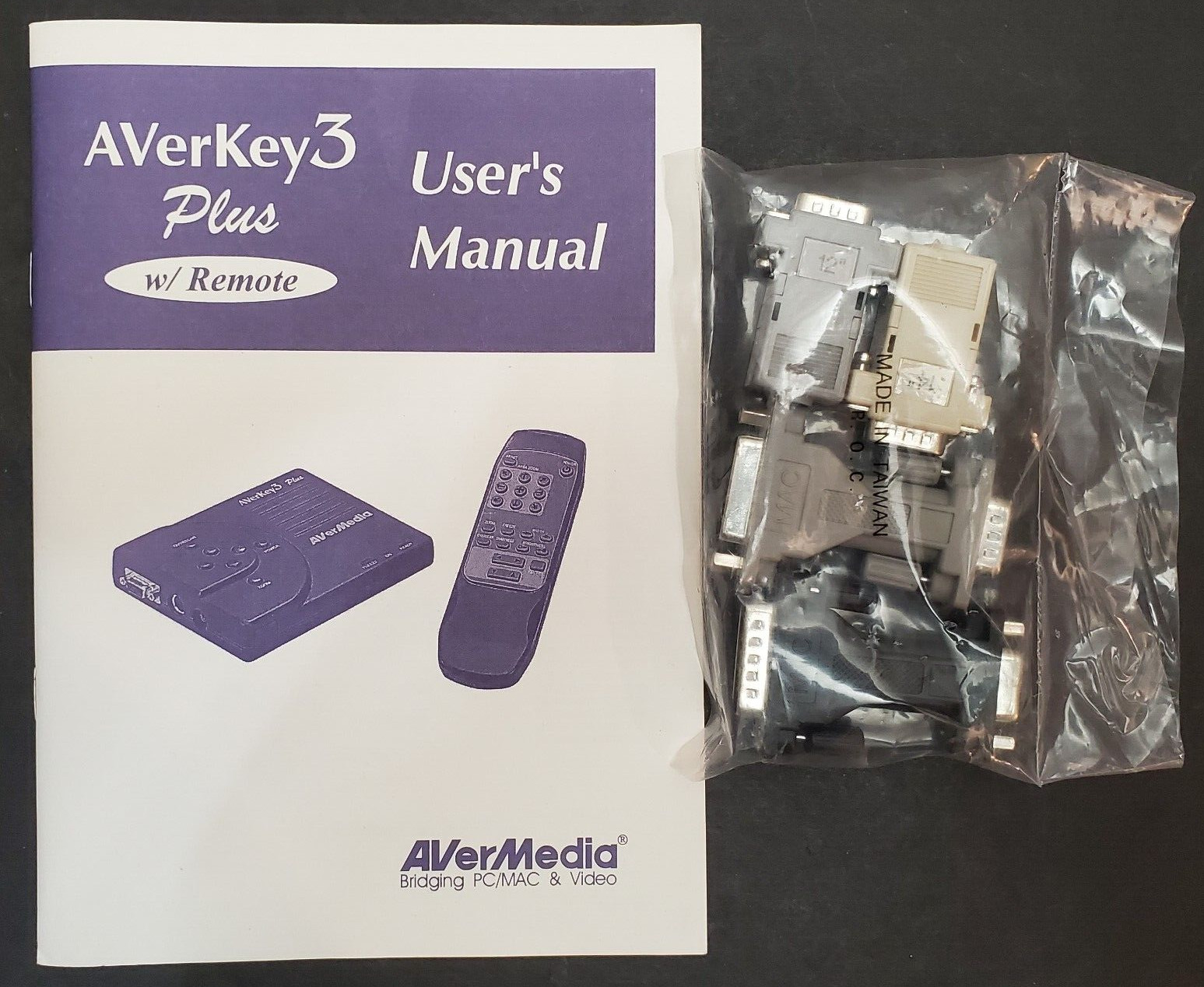 AVerMedia AVerKey3 Plus User's Manual "Bridging PC/MAC & Video" + 4 Adapters