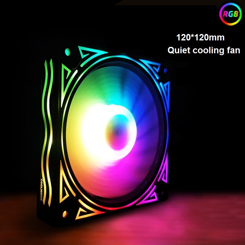 120mm Silent RGB Fan 12V For Computer Water Cooling Fitting Colorful fans