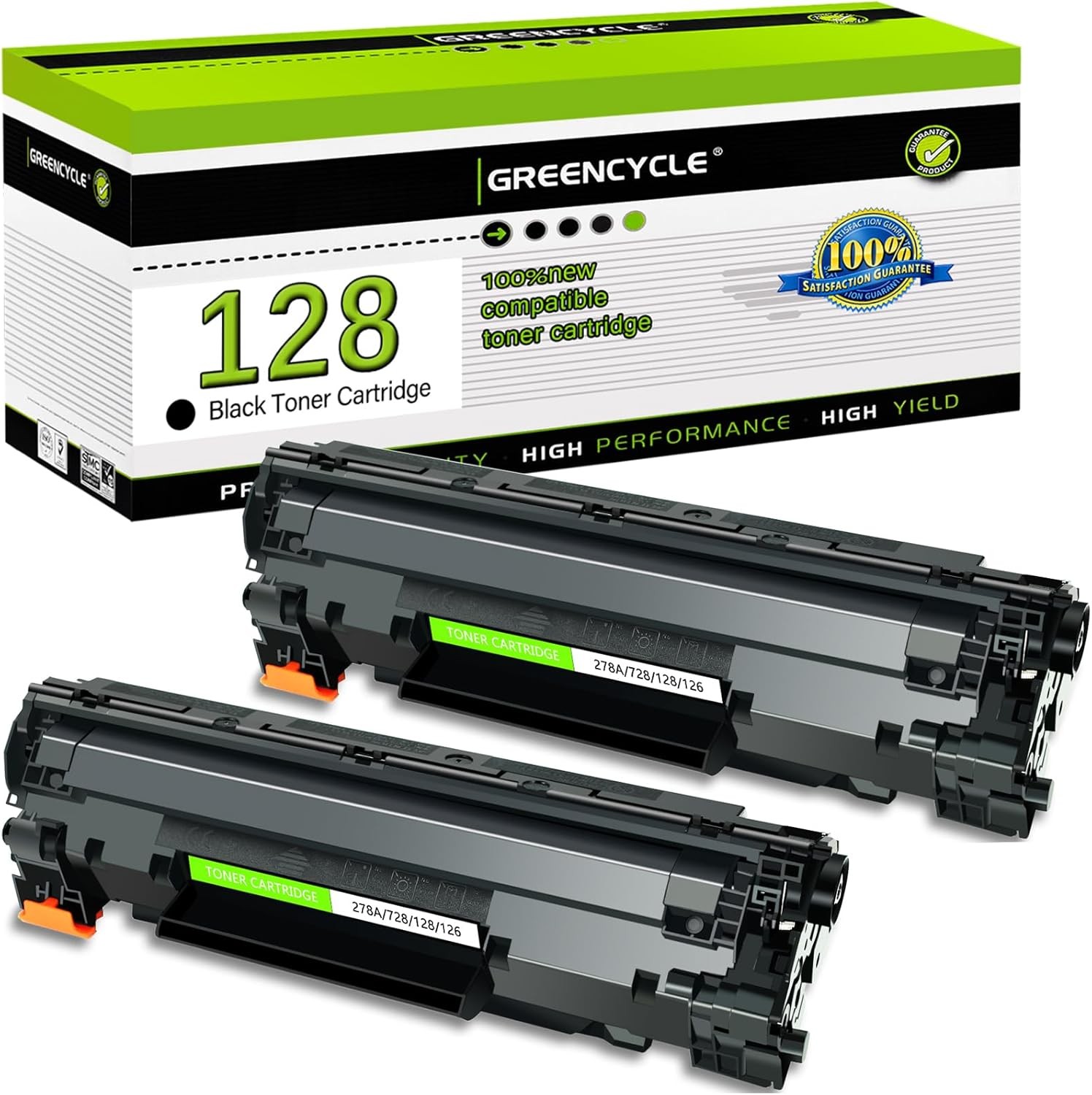 2 Pack 128 CRG-128 Toner Cartridge Replacement for Canon D530 D550 MF4770n L100
