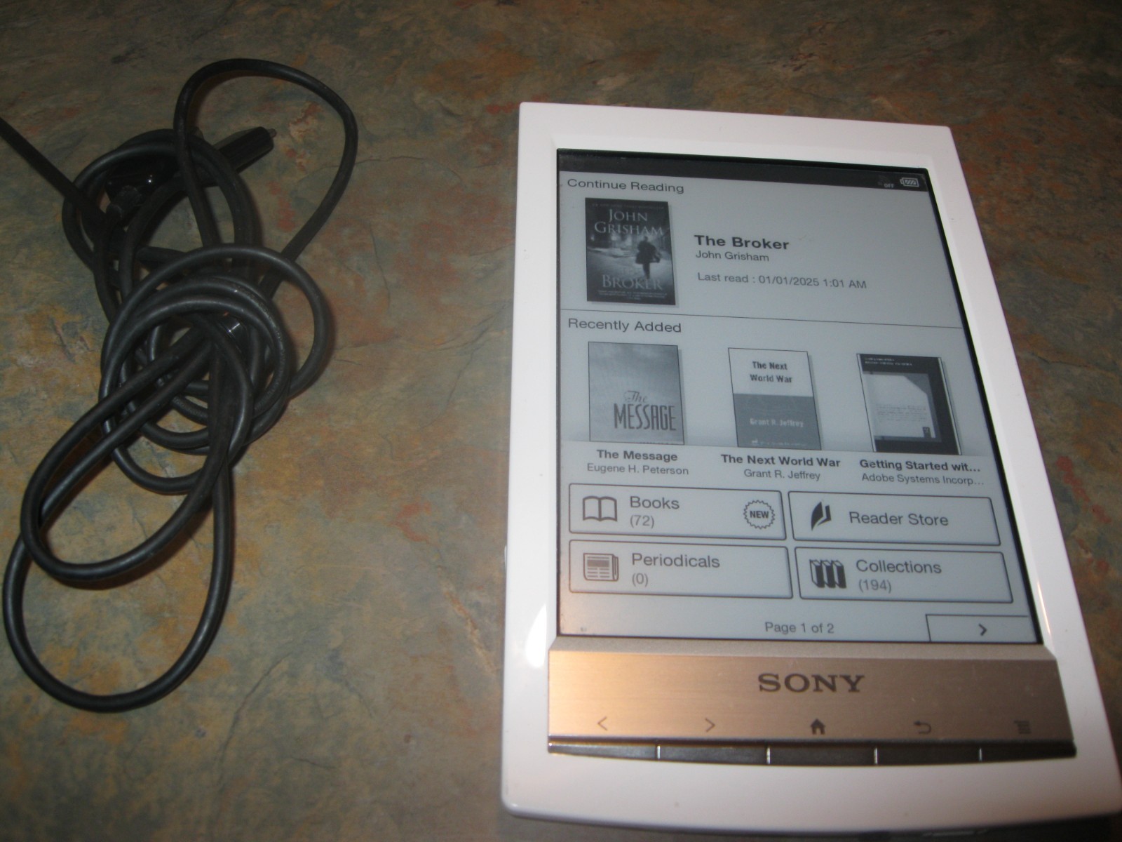 Sony Reader PRS-T1 Digital eBook Reader 6" Wi-Fi White