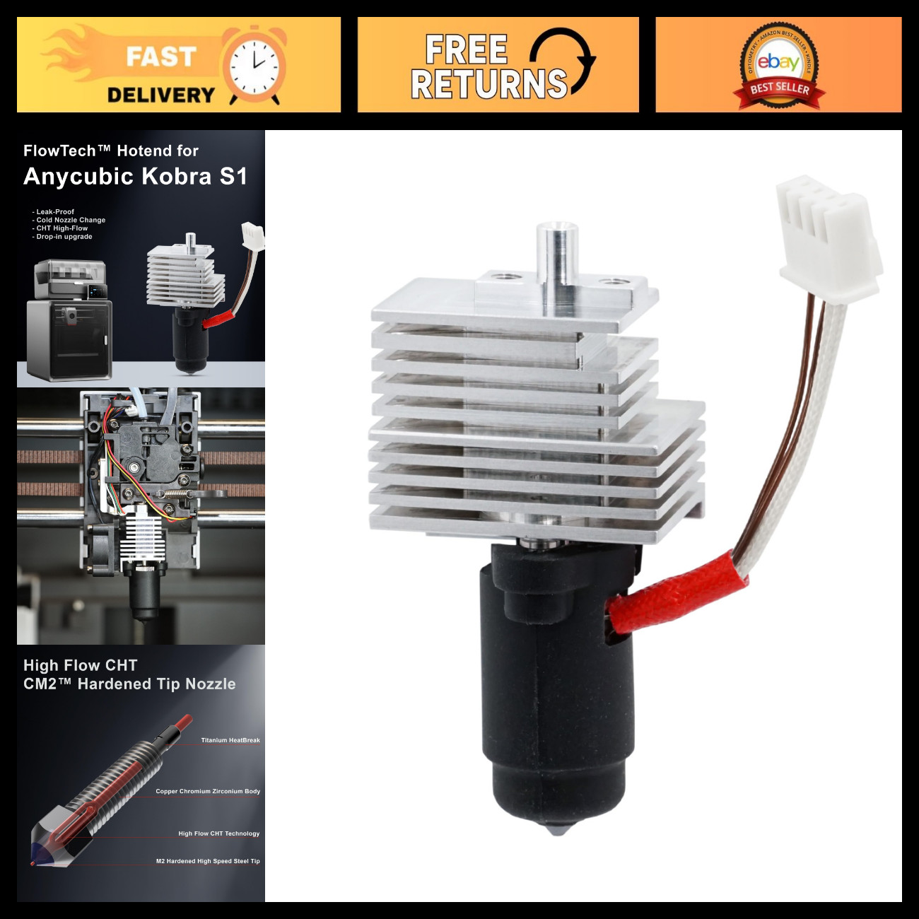 FlowTech Hotend Upgrade for Anycubic Kobra S1 - High Performance 3D Printing