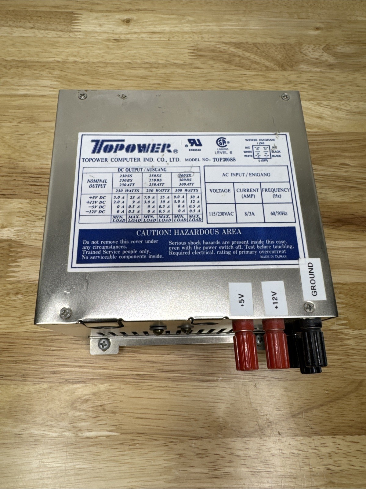 Topower TOP-300SS Power Supply- Untested, Modified