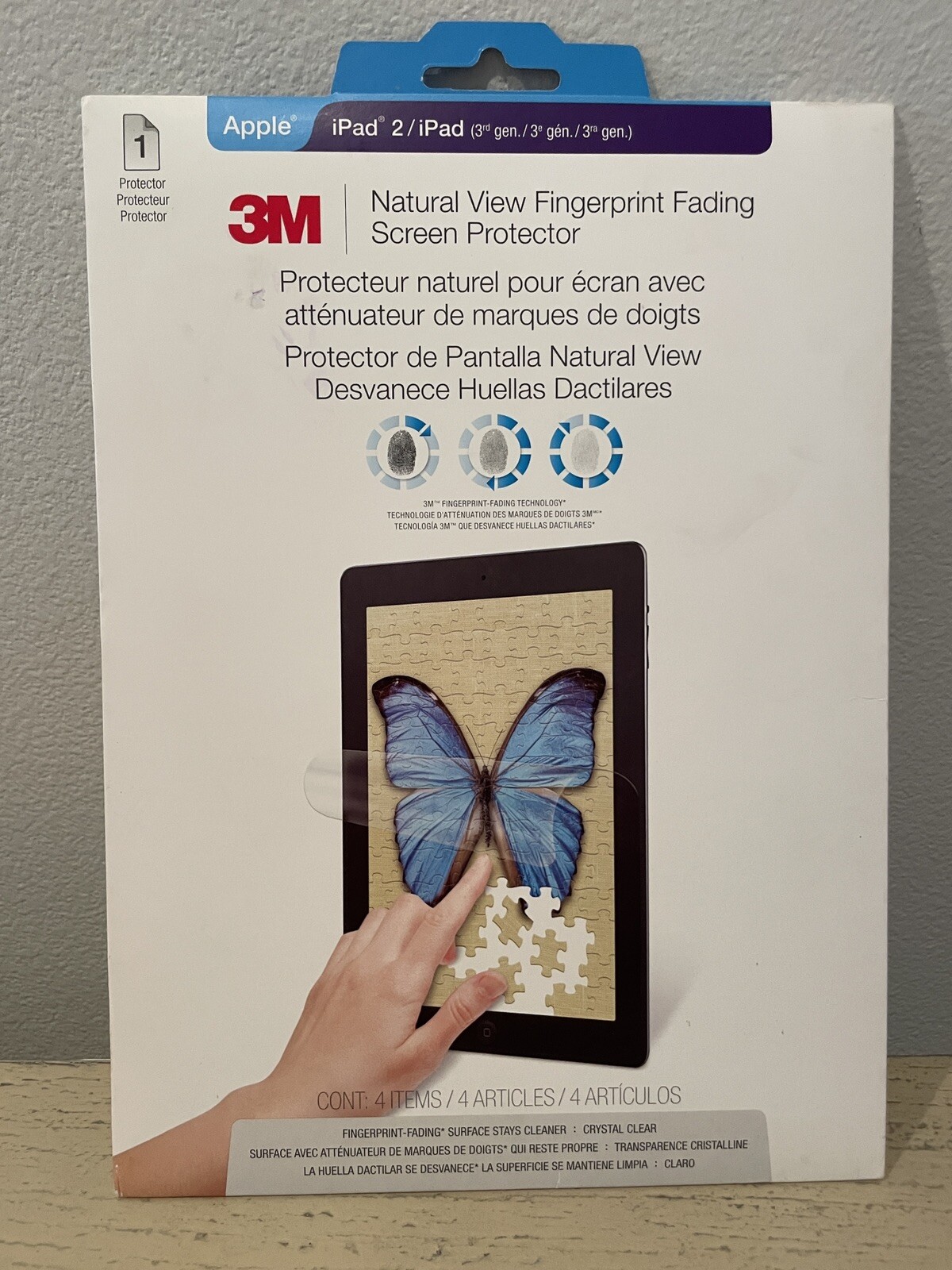 3M Natural View Fingerprint Fading Screen Protector Apple iPad2 &3rd Generation 