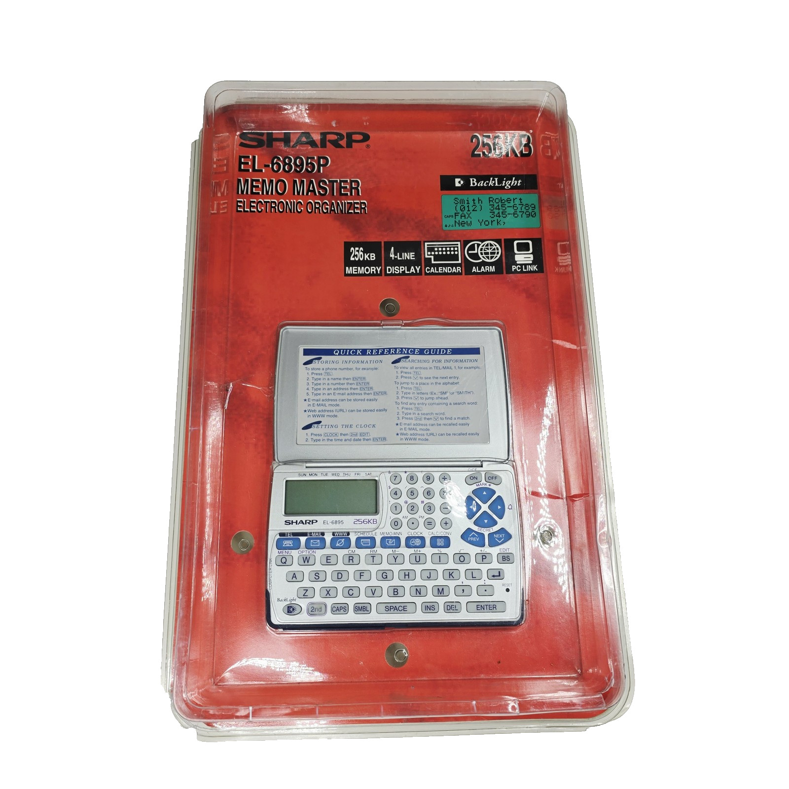 Sharp EL-6895P Memo Master Electronic Organizer 256KB PC Link Calendar Alarm New