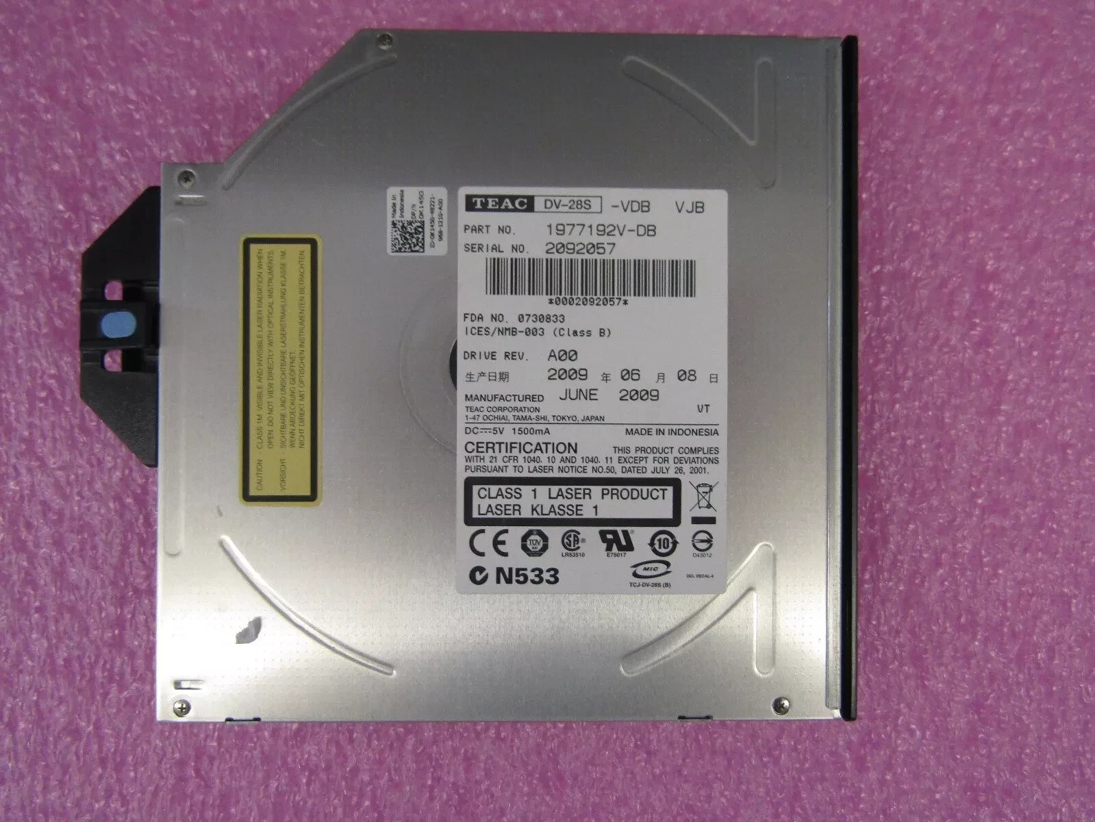K145G DELL OPTICAL DRIVE POWEREDGE R610 DVD-ROM