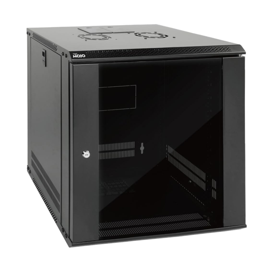 Tecmojo 12U Wall Mount Server Cabinet IT Network 12U/Glass Door/Black, Black